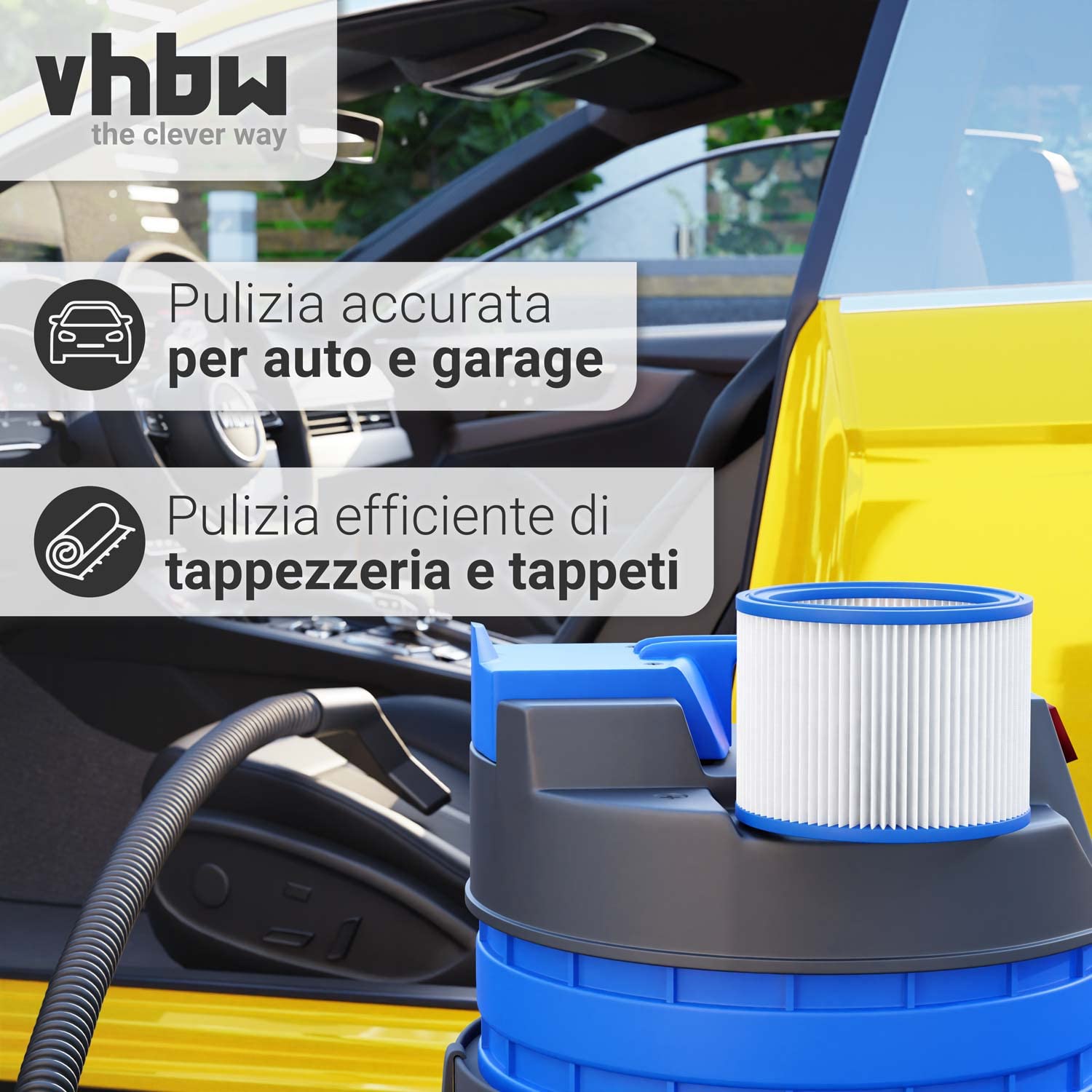 vhbw Filtro Rotondo 107402338 per Nilfisk Aero Blu