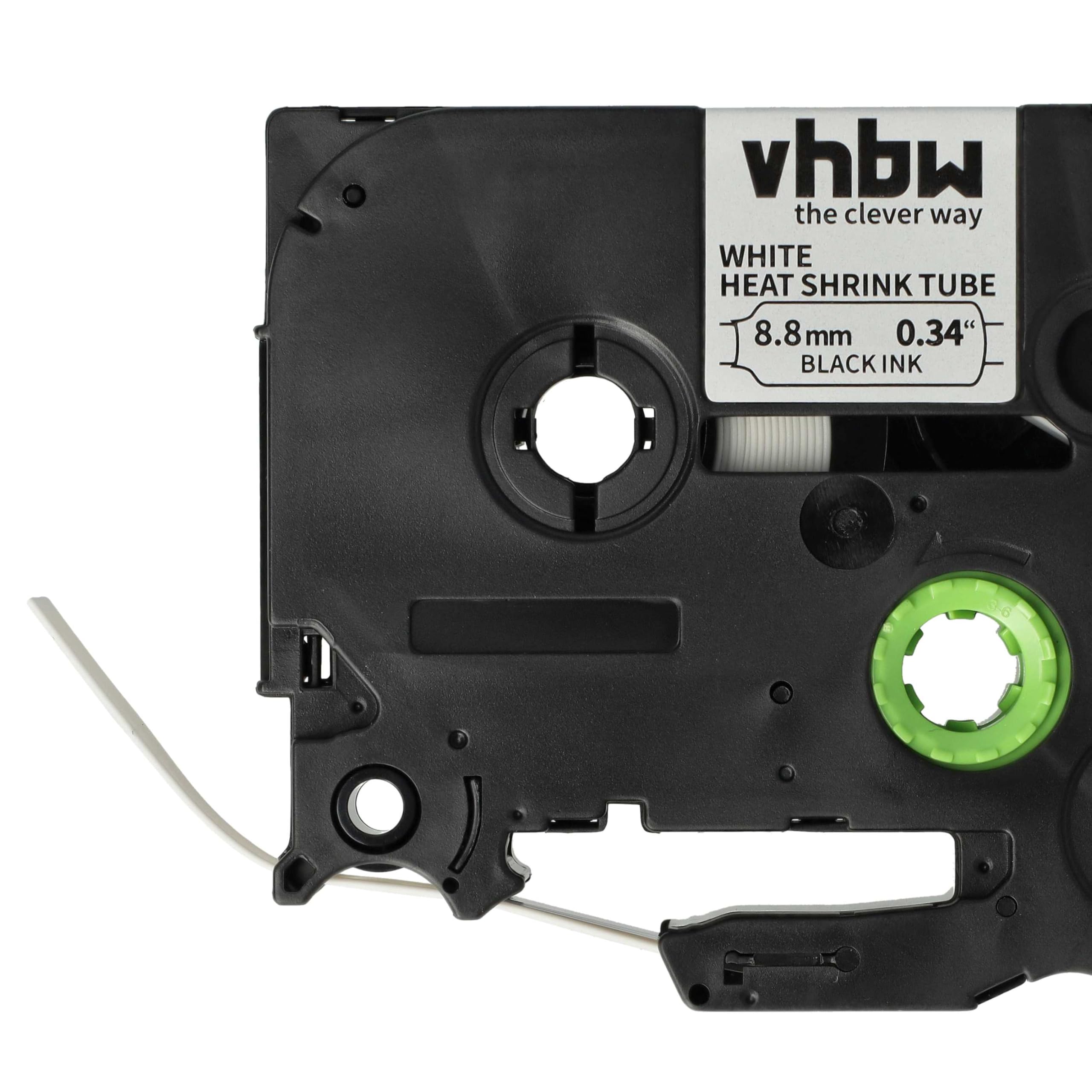 vhbw HSE-221 tubo termoretrattile 8,8mm nero su bianco