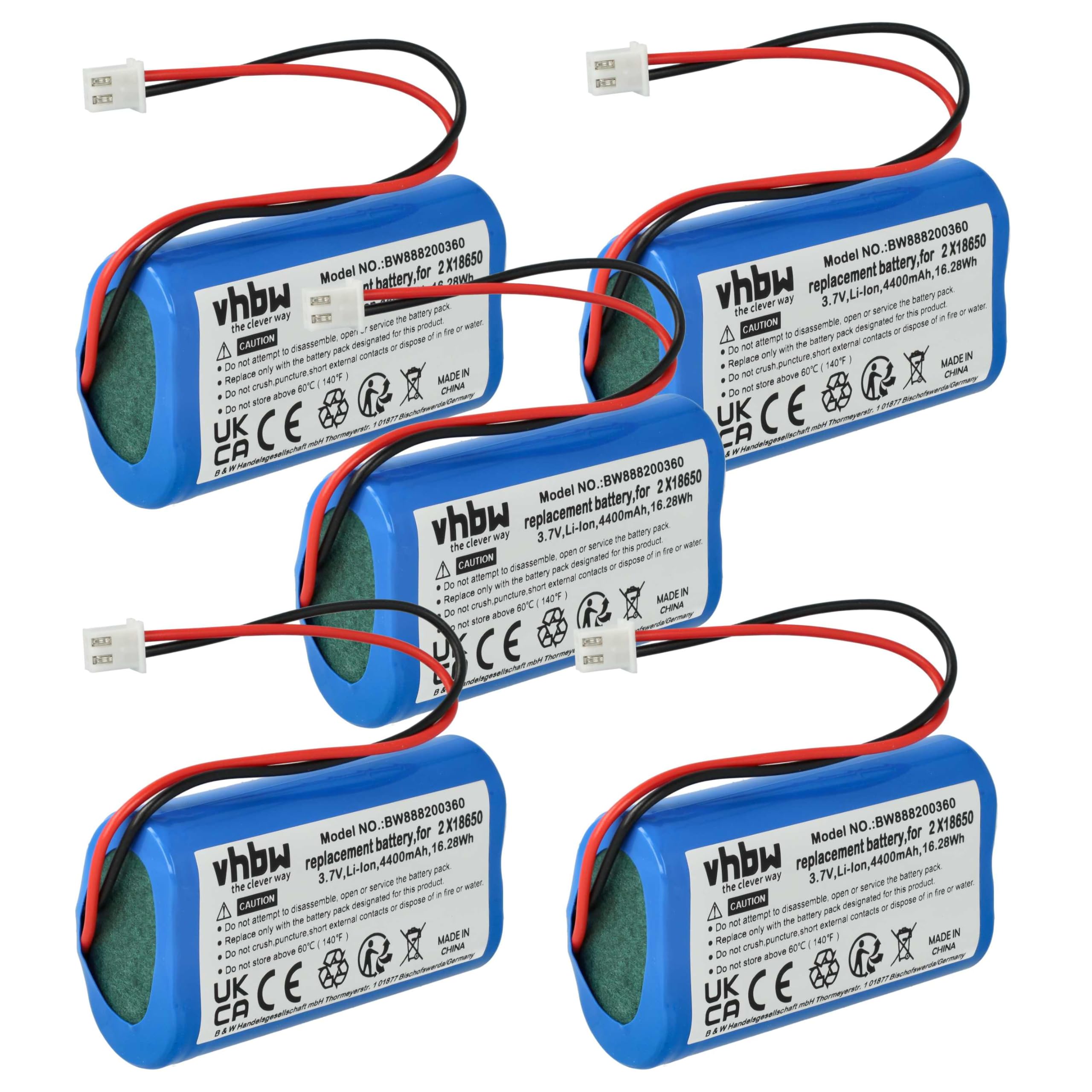 vhbw batteria lampada Zafferano Poldina 4400mAh 5 pezzi