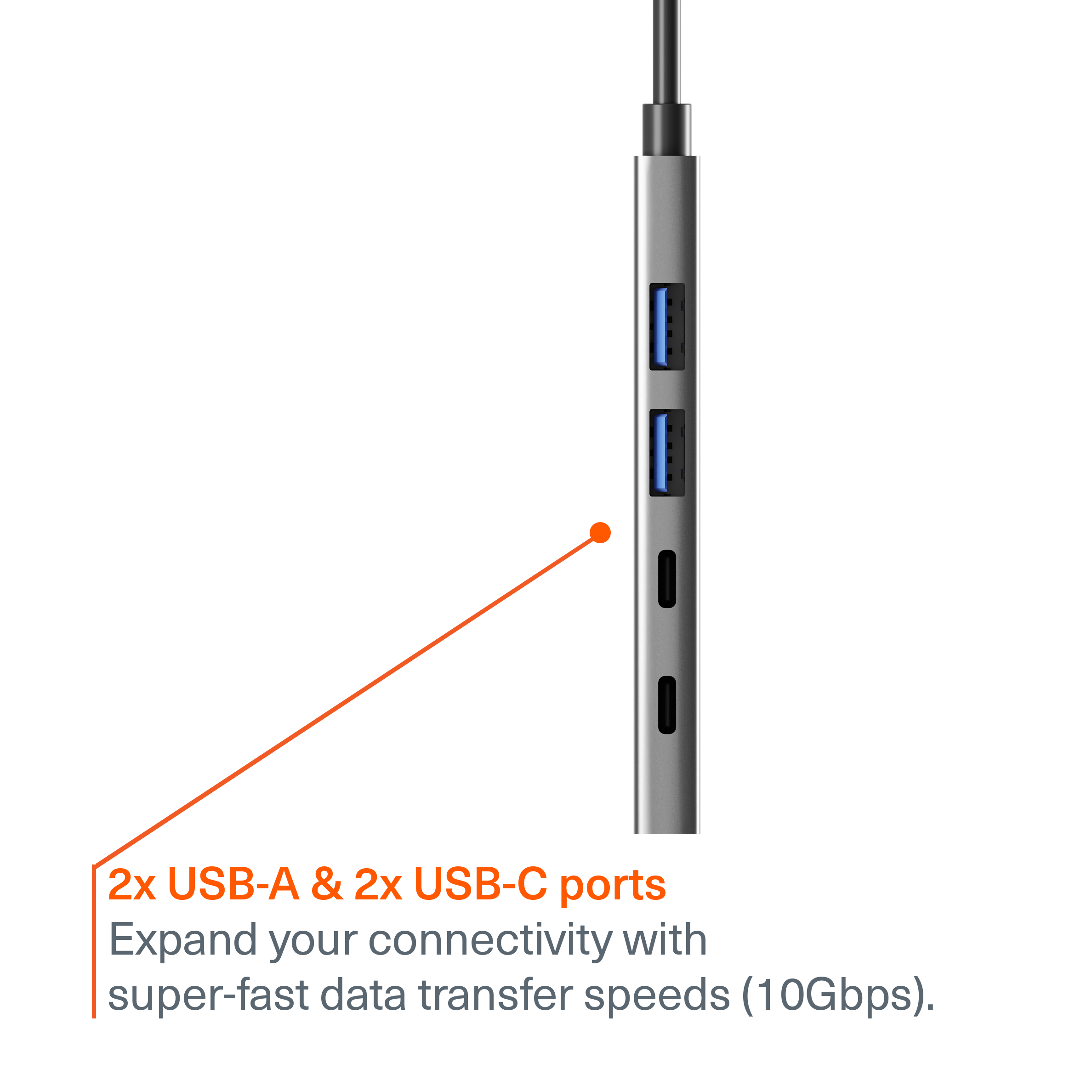 Cygnett Hub USB-C 4 in 1 USB-A USB-C alluminio