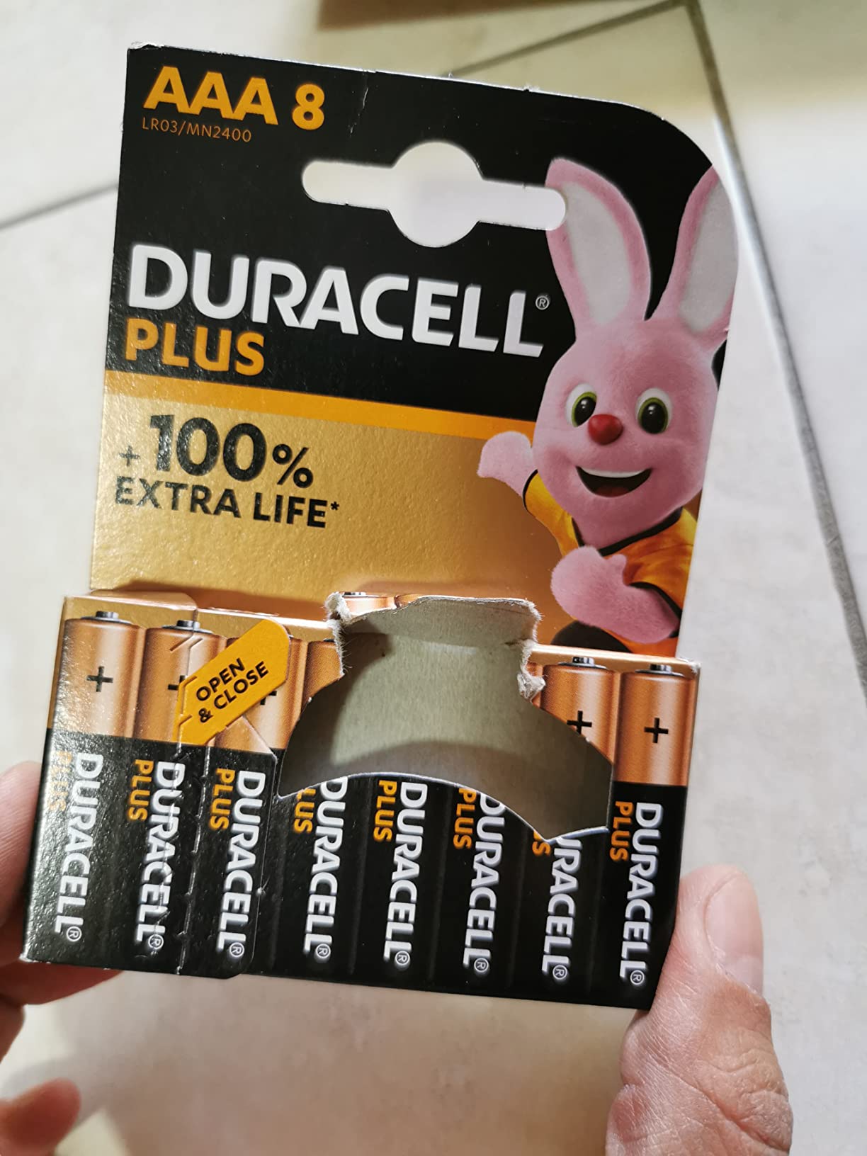 Duracell Plus Pile Alcaline AAA MN2400 8 Pezzi