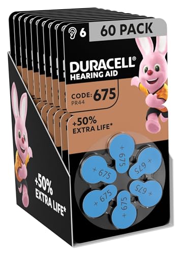 Duracell 675 batterie apparecchi acustici 60 pezzi zinco-aria