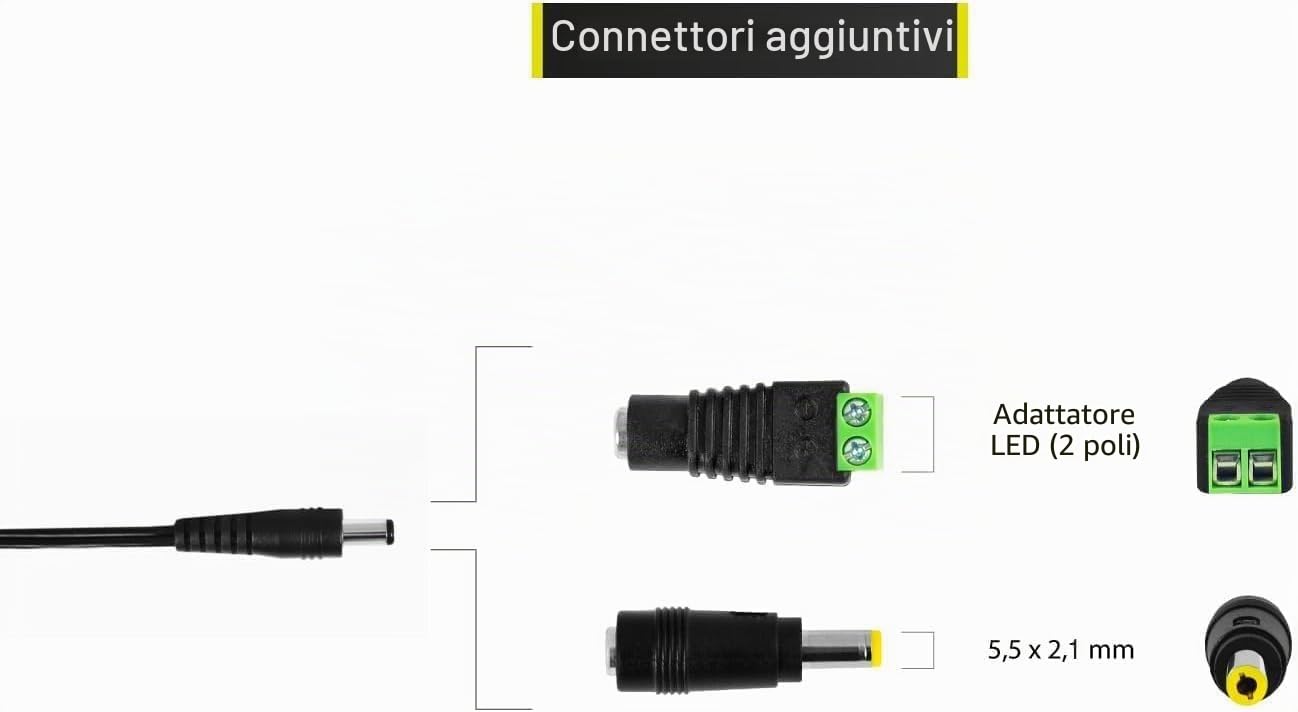 Leicke Alimentatore 12V 6A 72W 5,5x2,1mm LED NAS