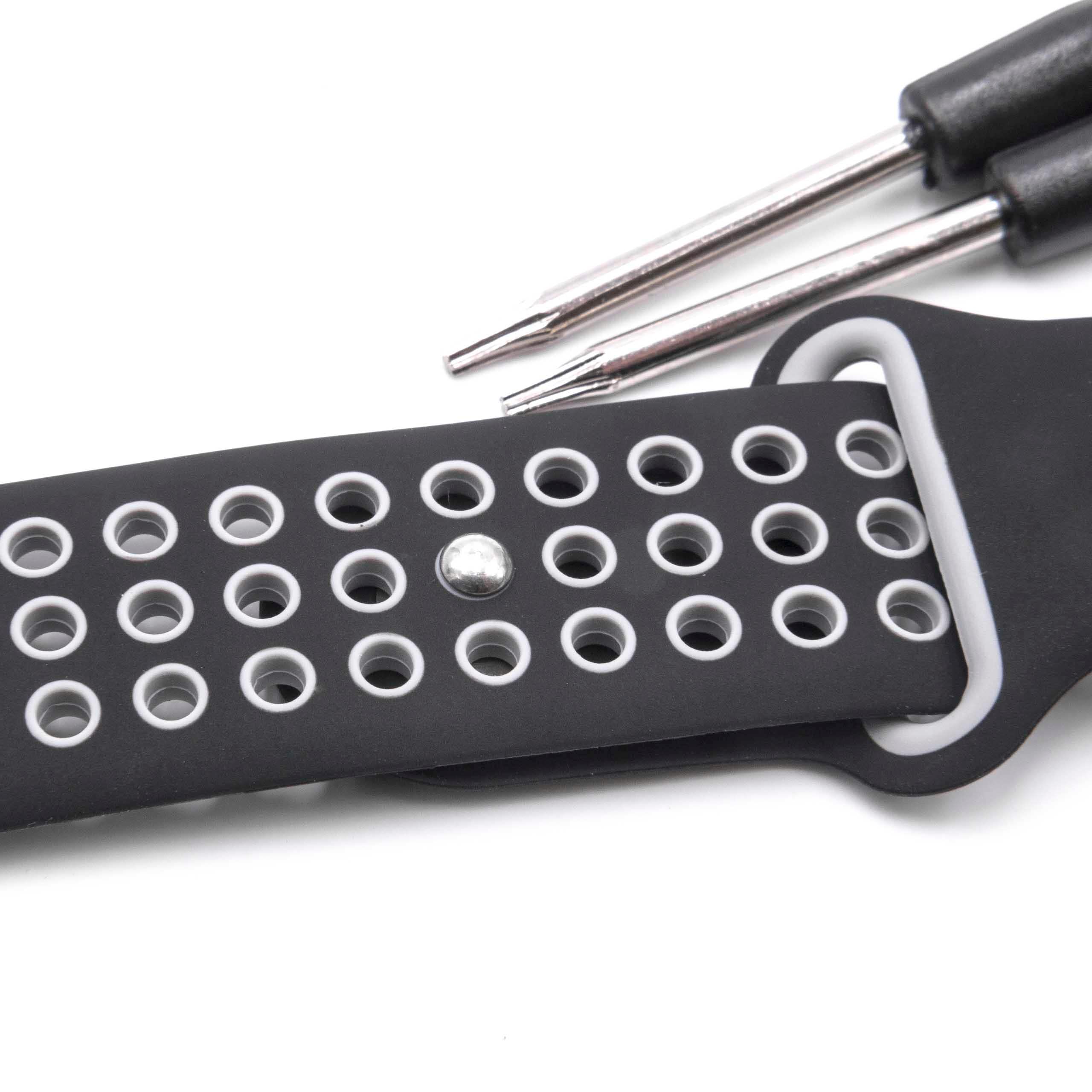 vhbw cinturino silicone Garmin Approach S20 nero/grigio