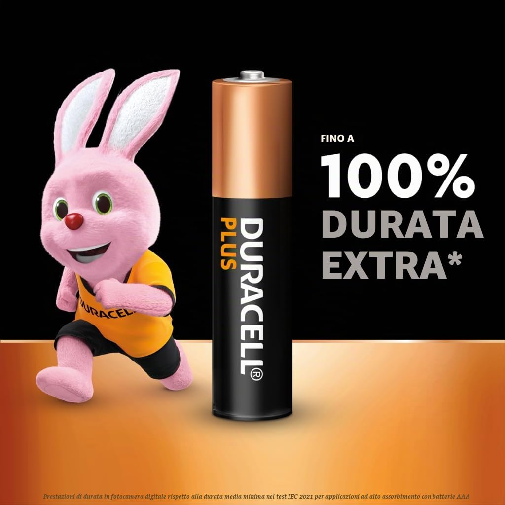 Duracell Plus pile AAA alcaline 12 pezzi lunga durata