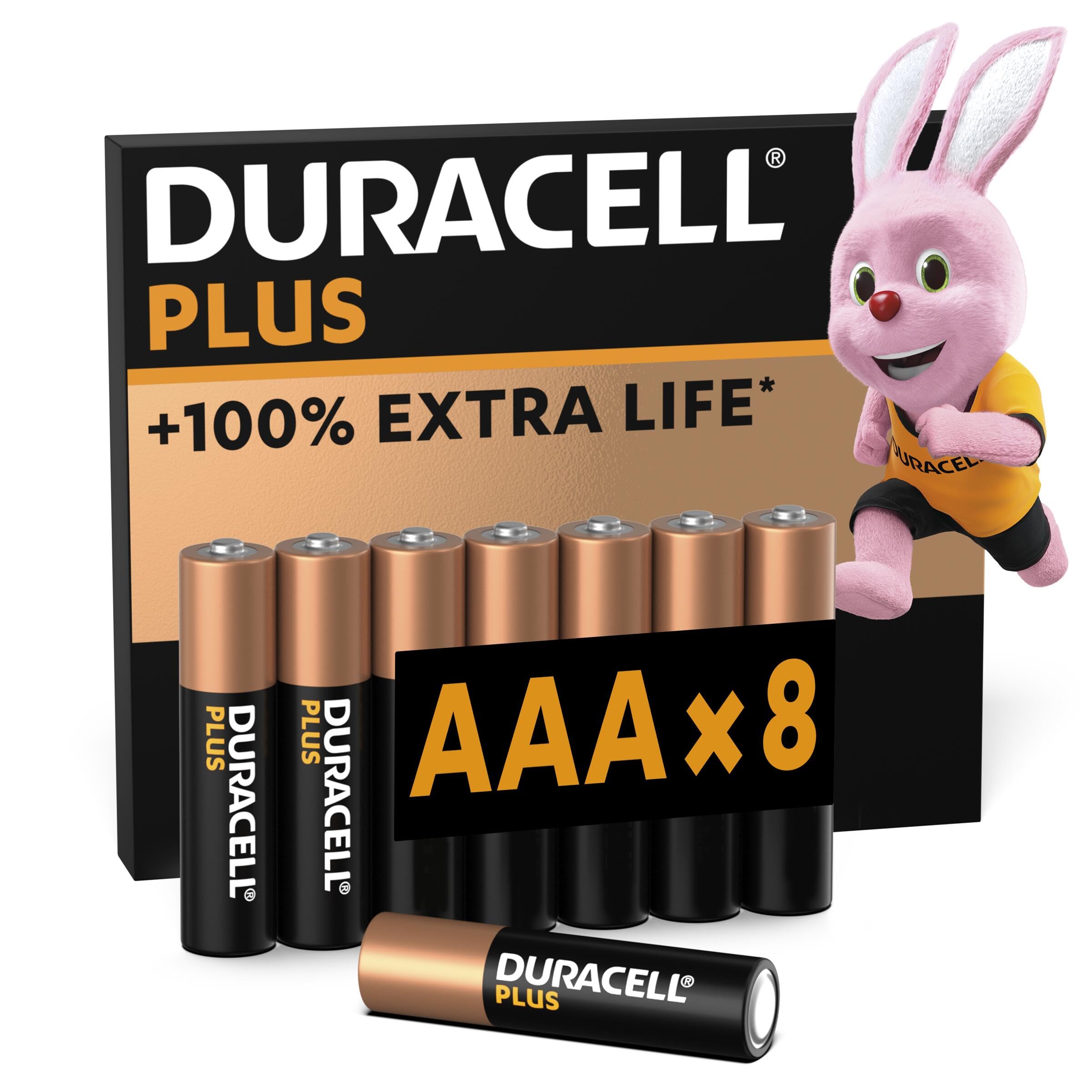 Duracell Plus Pile Alcaline AAA MN2400 8 Pezzi