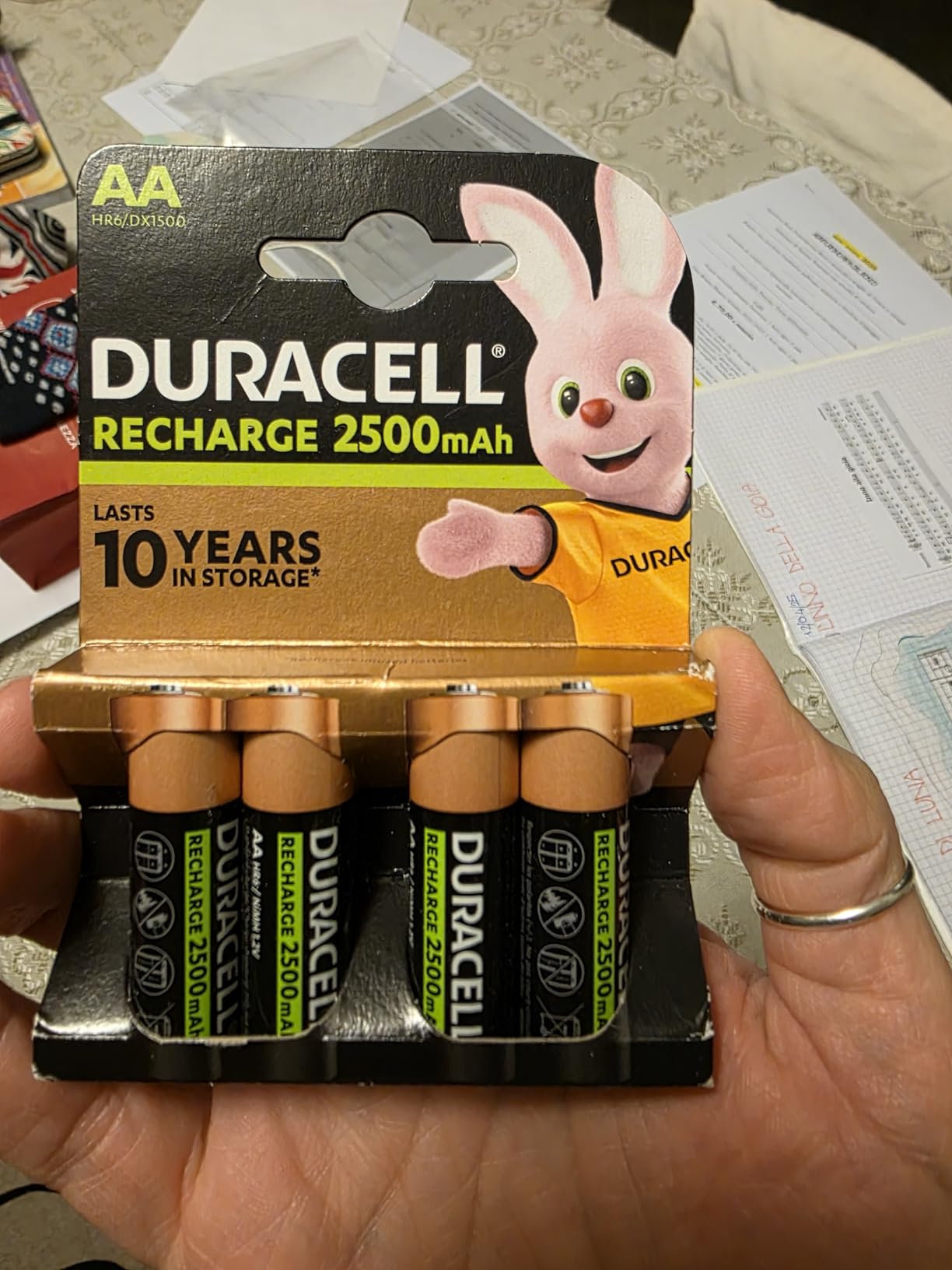 Duracell AA batterie ricaricabili 2500mAh 4 pezzi NiMH