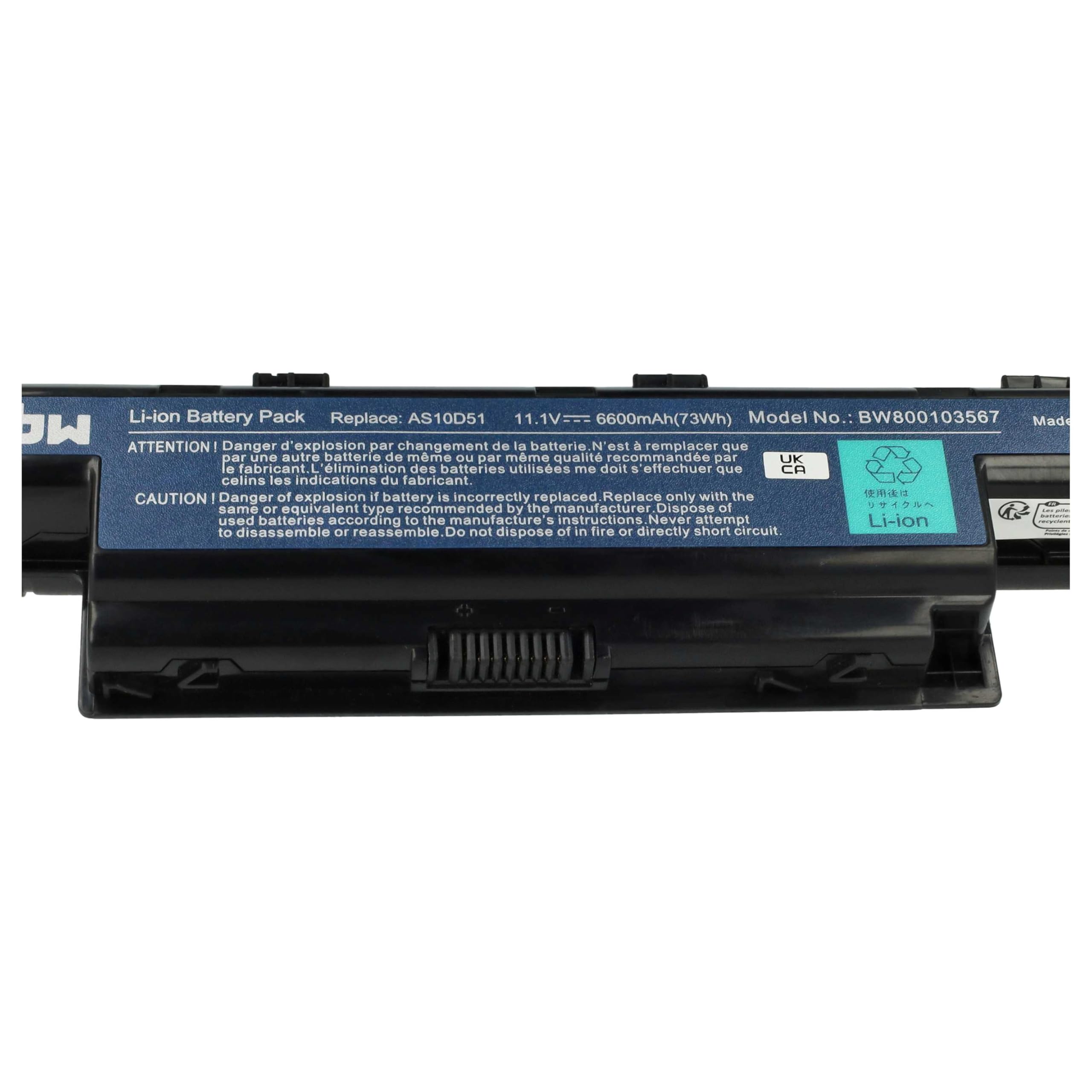 vhbw Batteria notebook AS10D31 6600mAh per Acer TravelMate