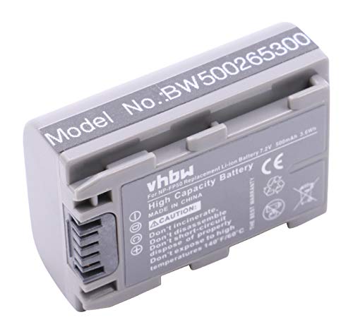 vhbw NP-FP50 batteria videocamera 600mAh per Sony Handycam