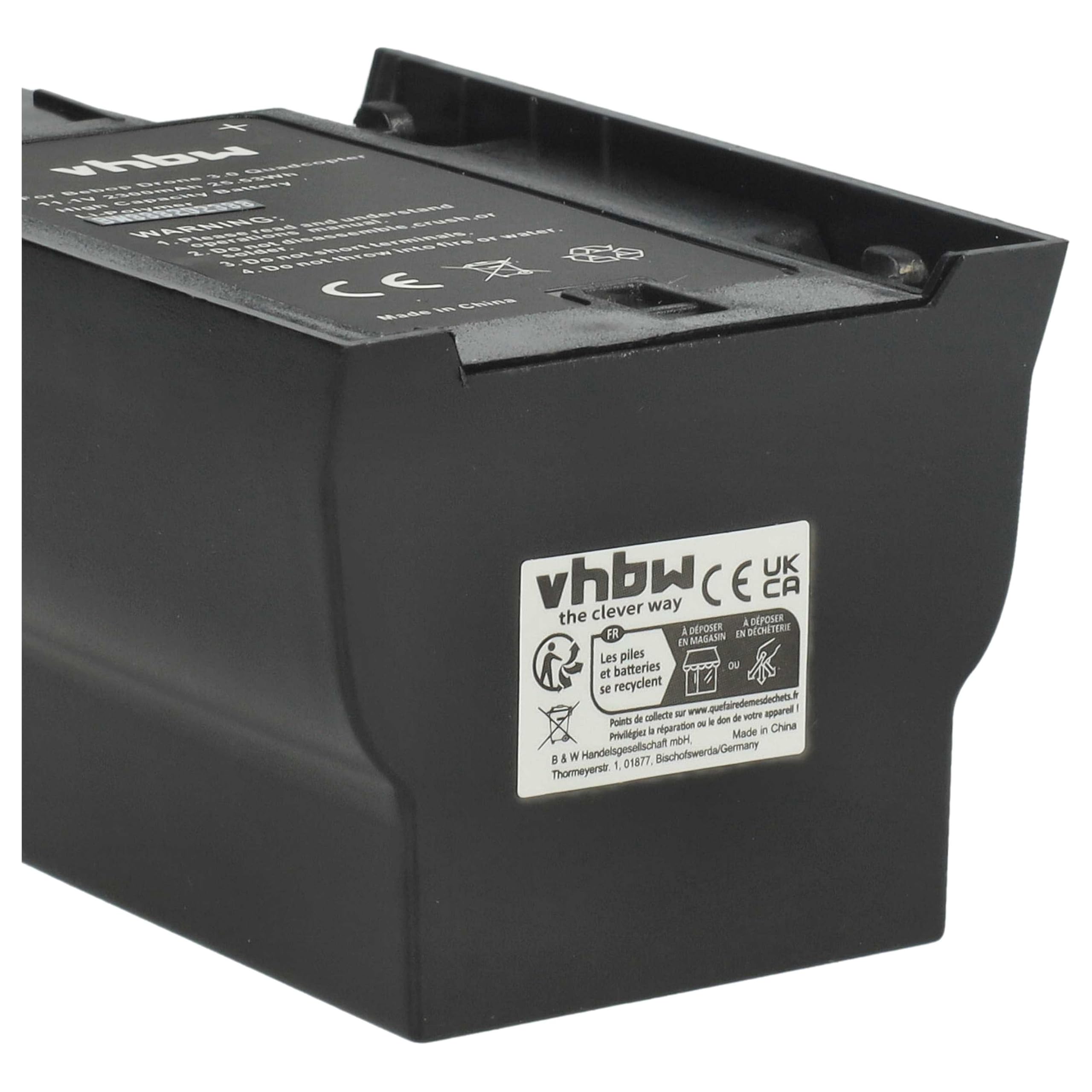 vhbw Batteria Drone Parrot Bebop 2300mAh 11,1V Li-Poly