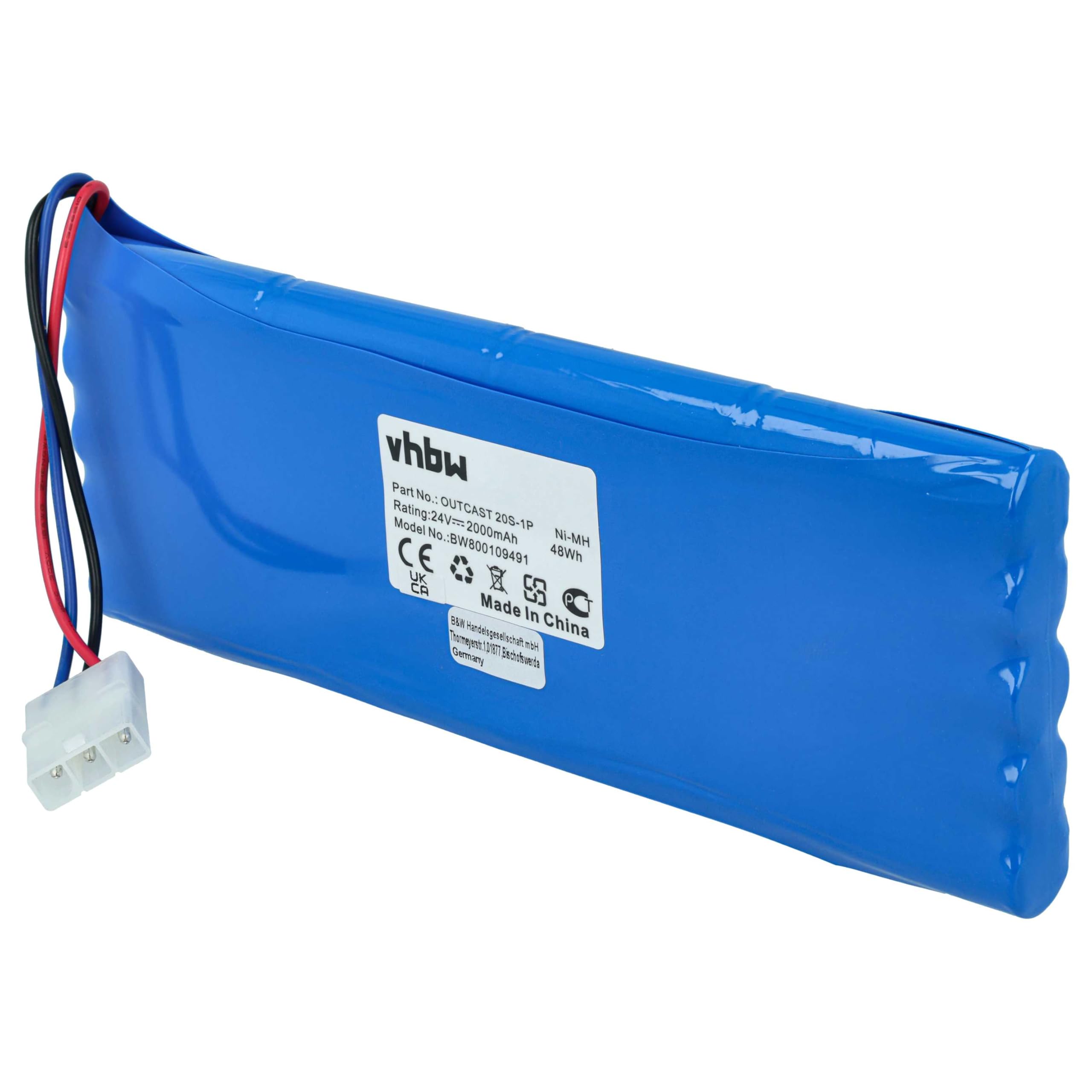 vhbw 20S-1P Batteria per Soundcast Outcast 2000mAh NiMH