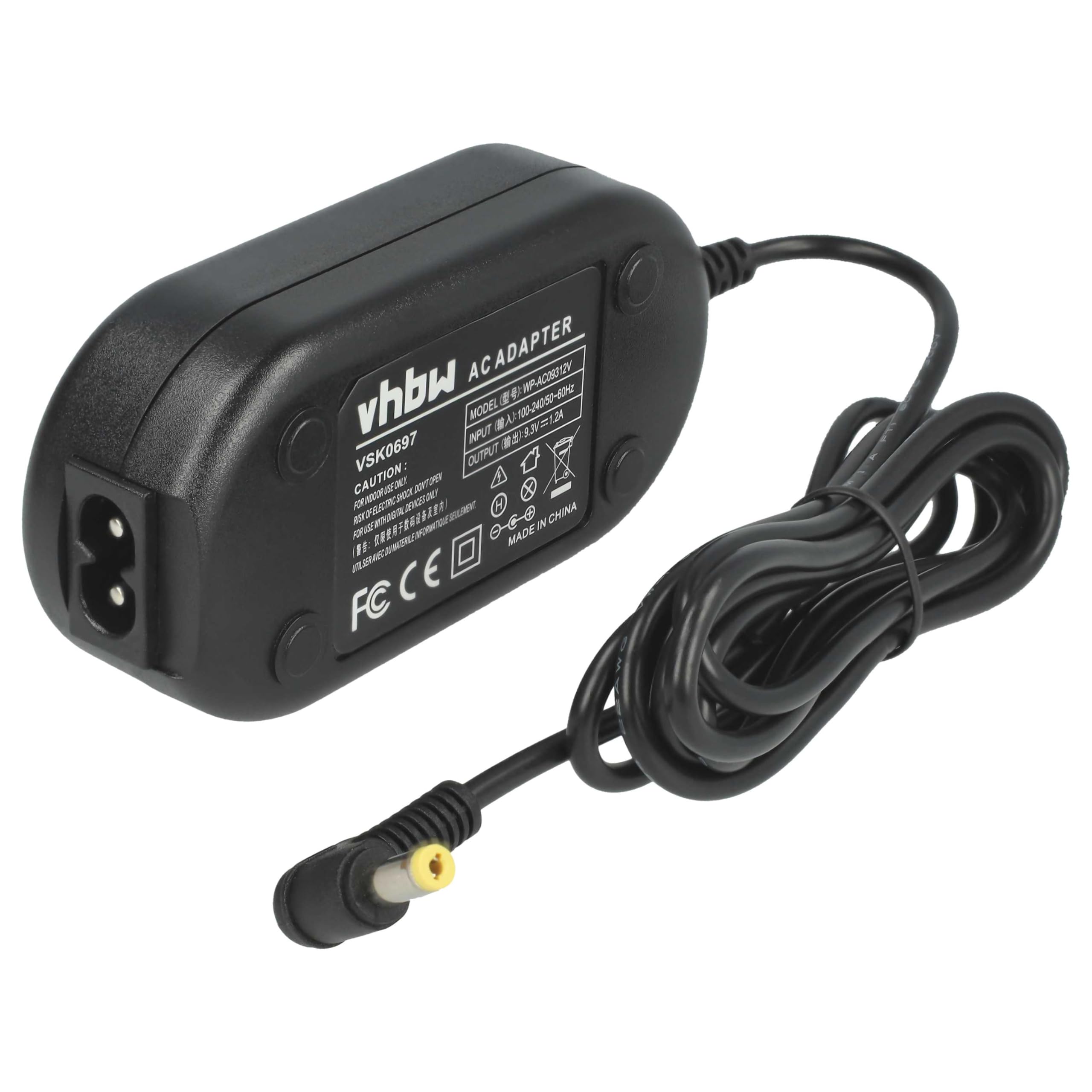 vhbw Alimentatore fotocamera Panasonic HDC-SD900 9,3V 2m nero