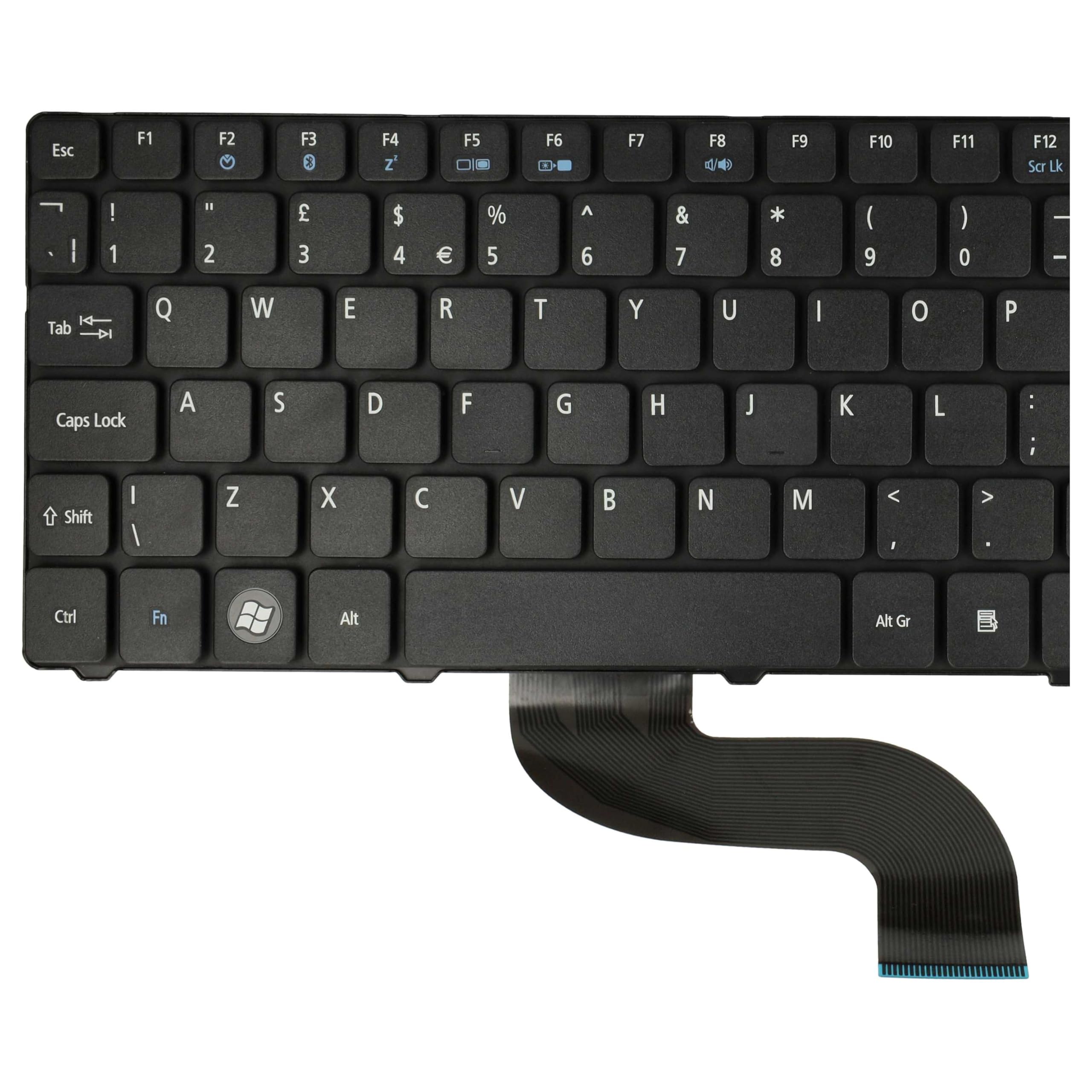 vhbw Tastiera QWERTY per Acer Aspire Nera con Tastierino