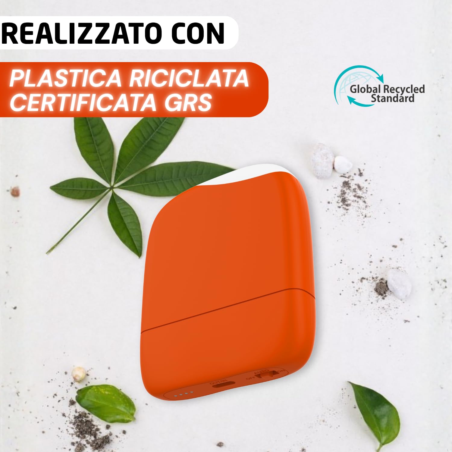 Xoopar Ice Power Bank 5000 mAh Arancione con Luce