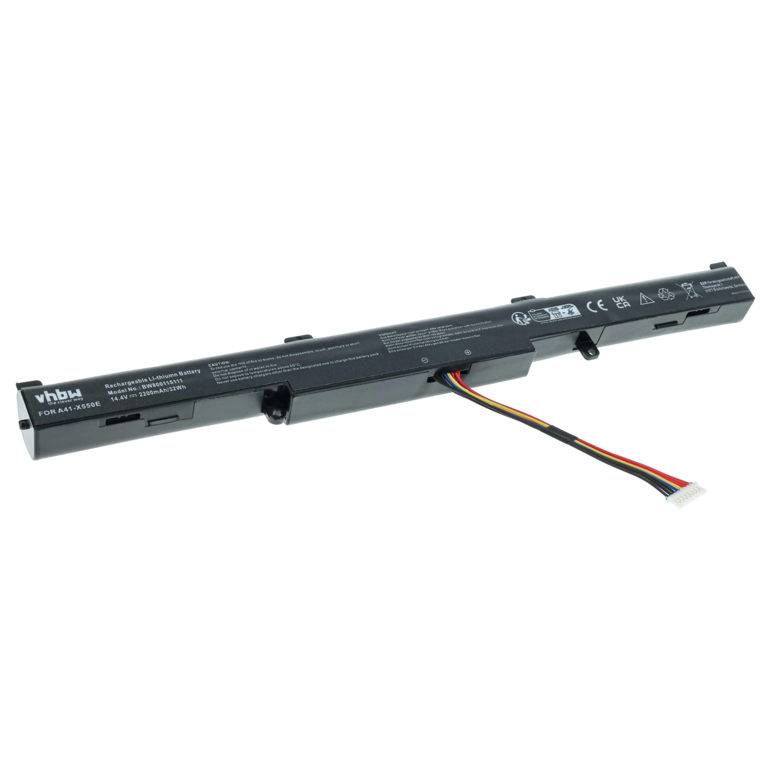 vhbw Batteria A41-X550E per Asus X550 2200mAh