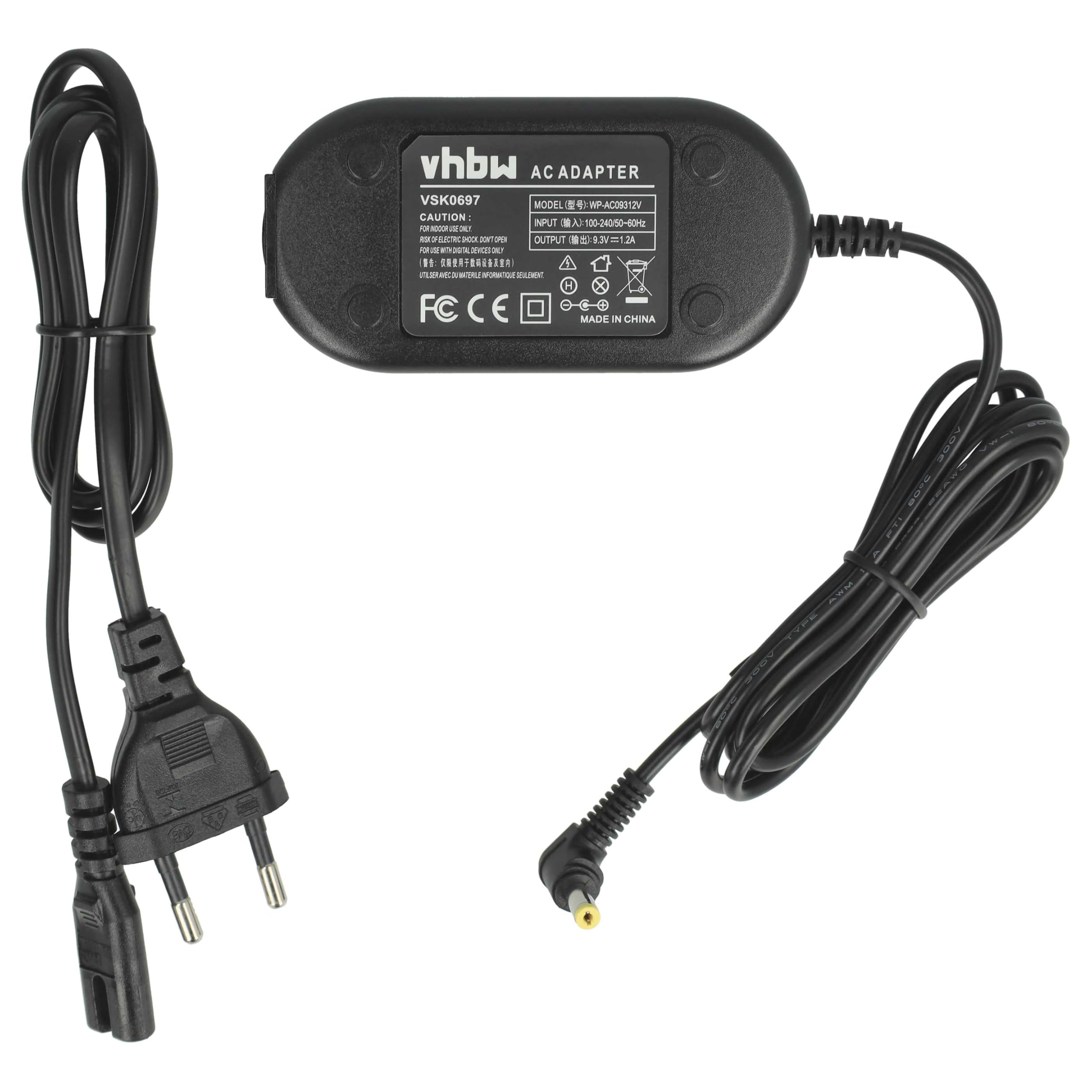 vhbw Alimentatore fotocamera Panasonic HDC-SD900 9,3V 2m nero