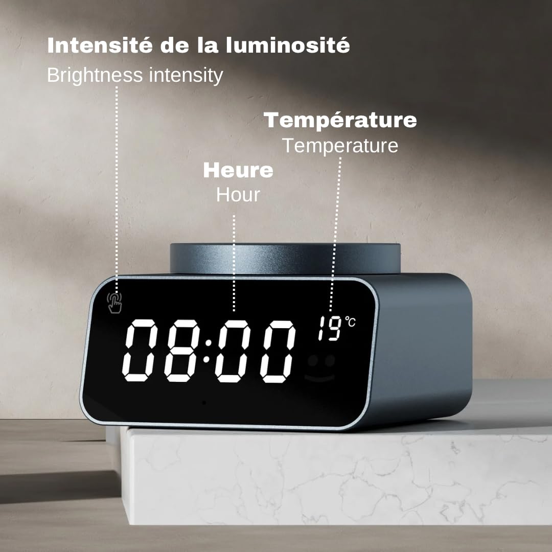 Xoopar Reddi Charge Sveglia Digitale Nera 15W