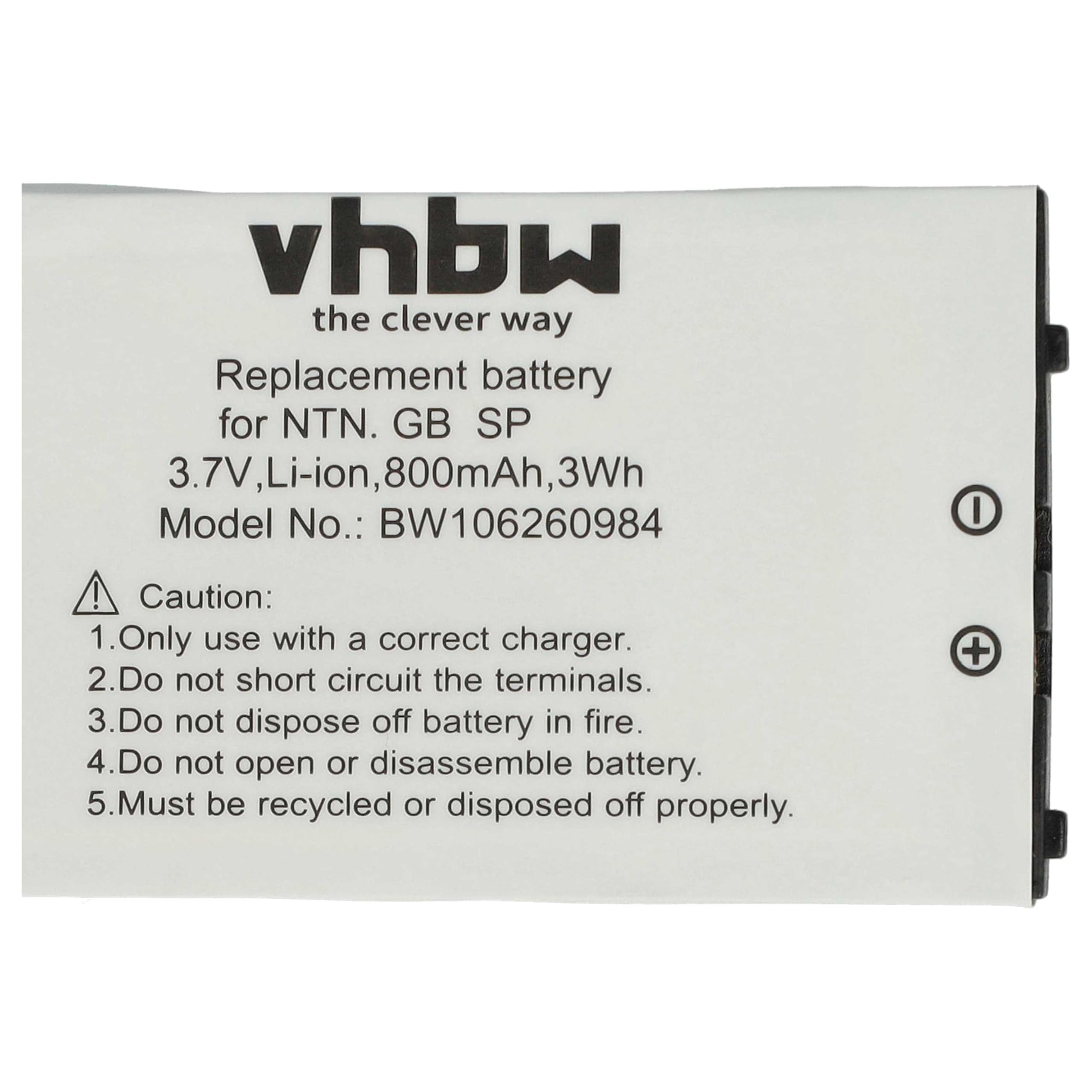 vhbw Batteria Console Gameboy Advance SP AGS-101 800mAh