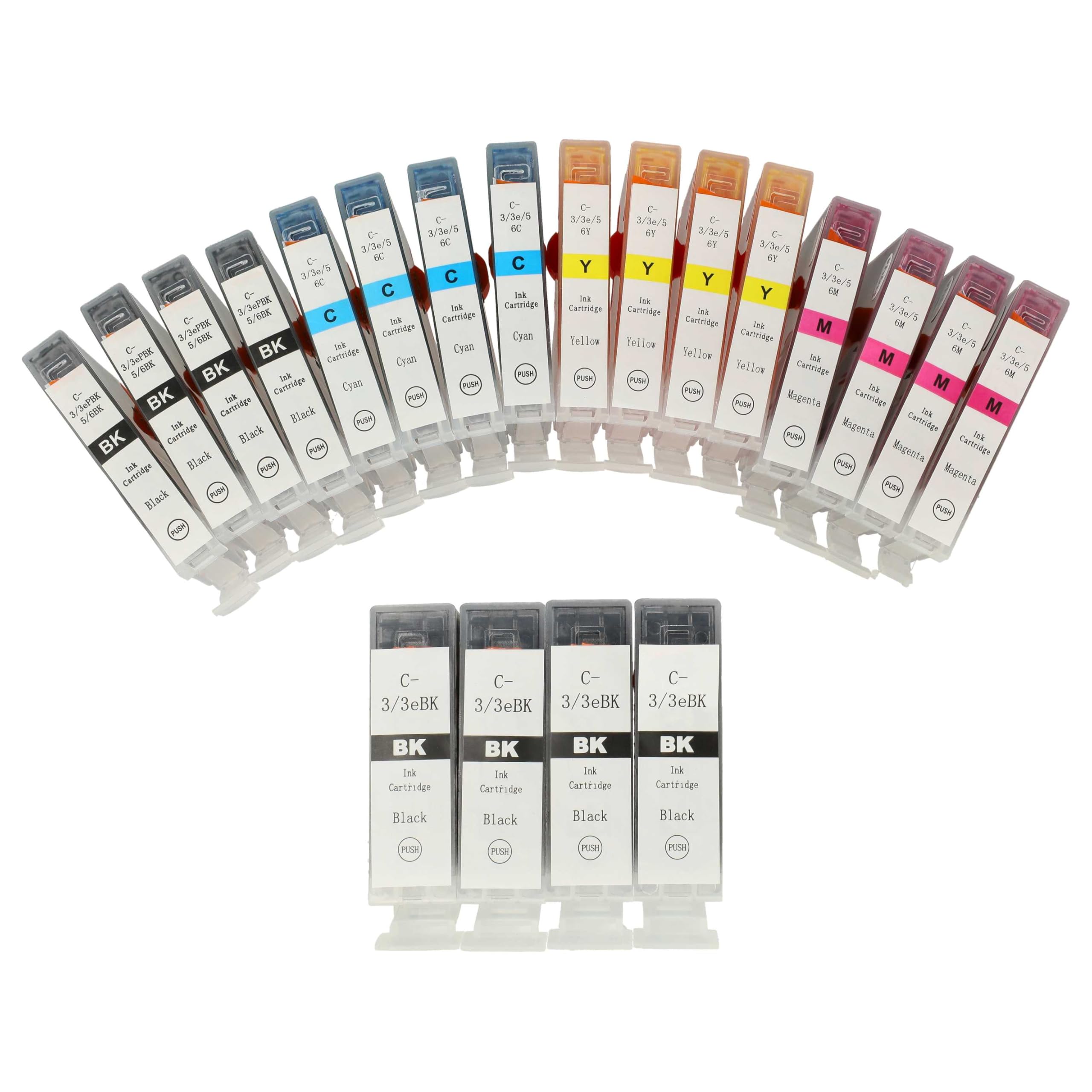 vhbw Set 20 Cartucce BCI-3e BCI-6 per Canon Pixma IP4000