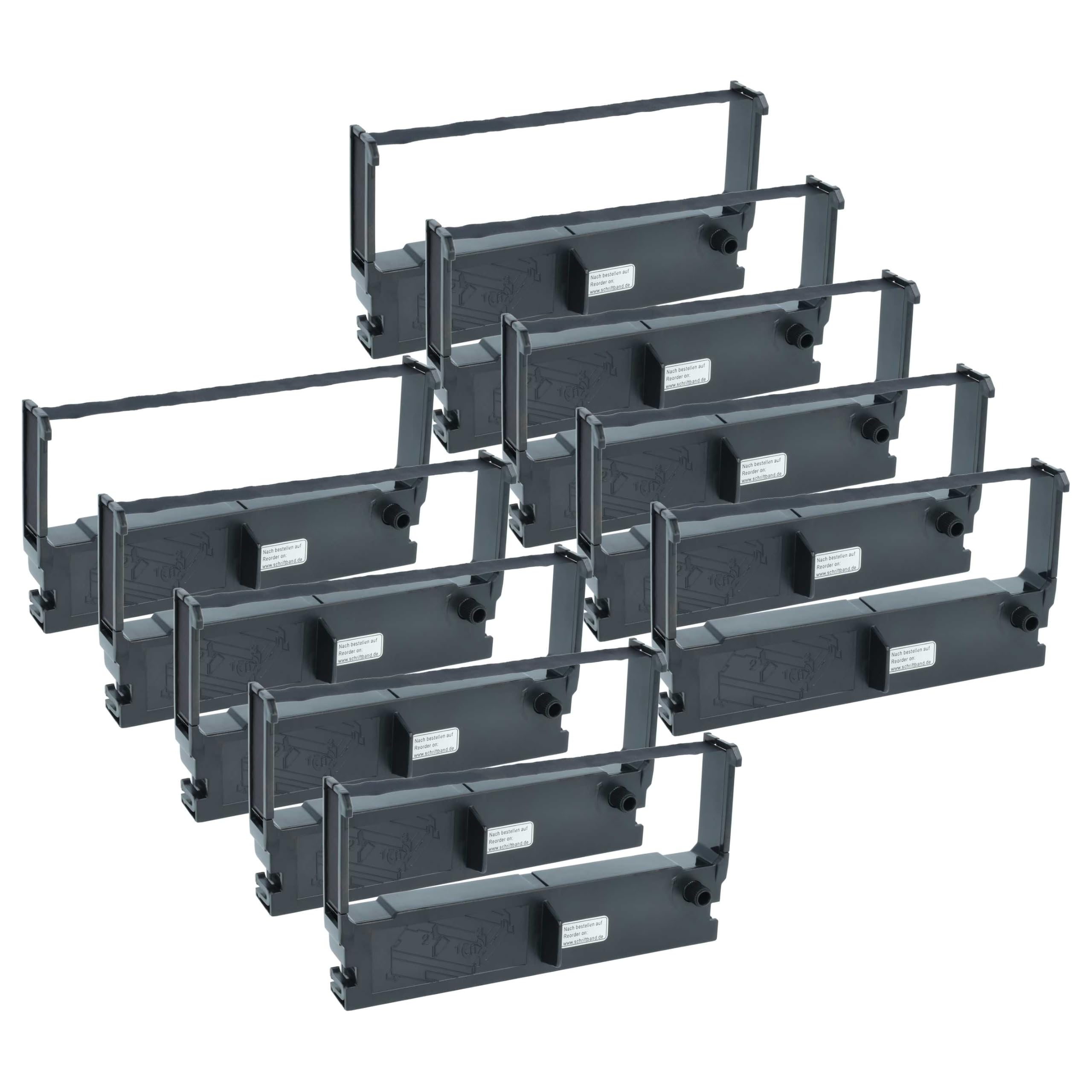 vhbw ET 7626 F nastro inchiostrato 10 pezzi nero nylon