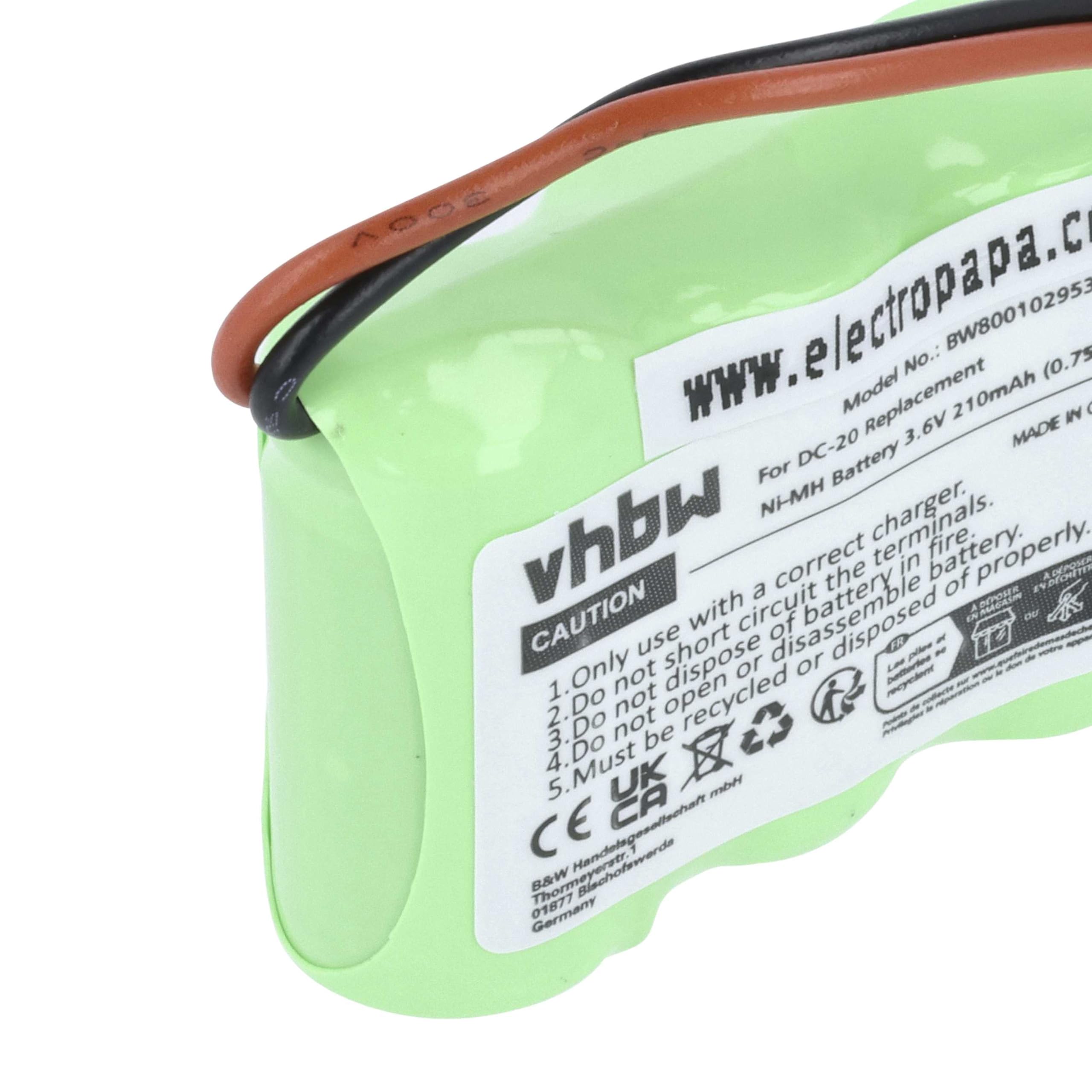 vhbw DC-20 batteria collare 210mAh per Dogtra addestramento