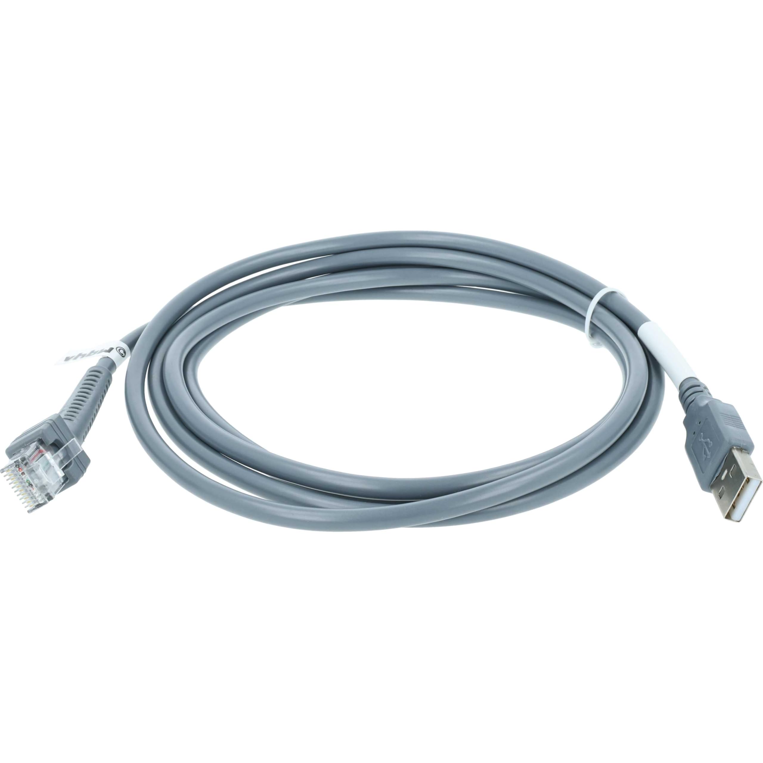 vhbw Cavo Dati USB 2.0 a RJ45 per Zebra DS2208 Grigio 2 m