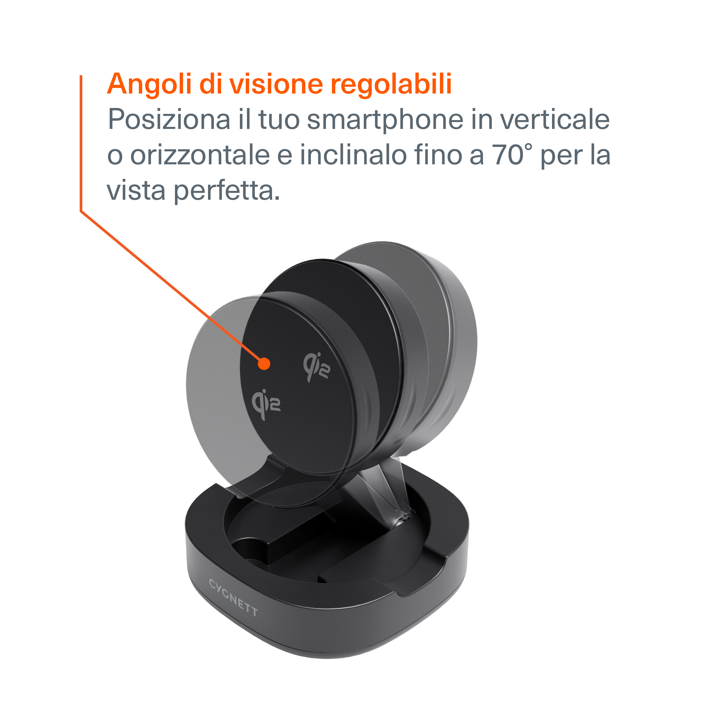Cygnett ChargeBase Qi2 Caricatore Wireless Pieghevole 15W Nero
