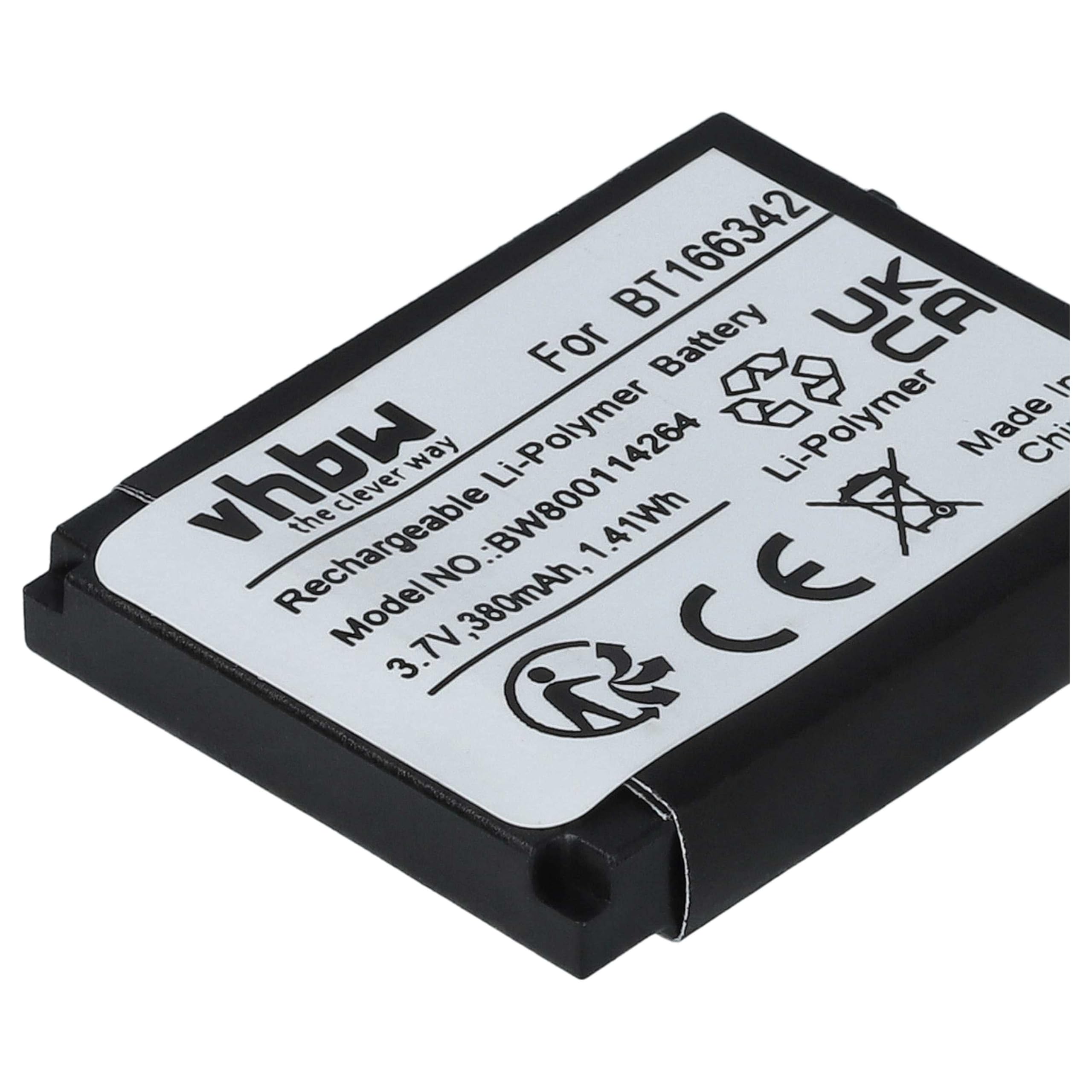 vhbw Batteria smartwatch 380mAh 3,7V per Simvalley PW-430