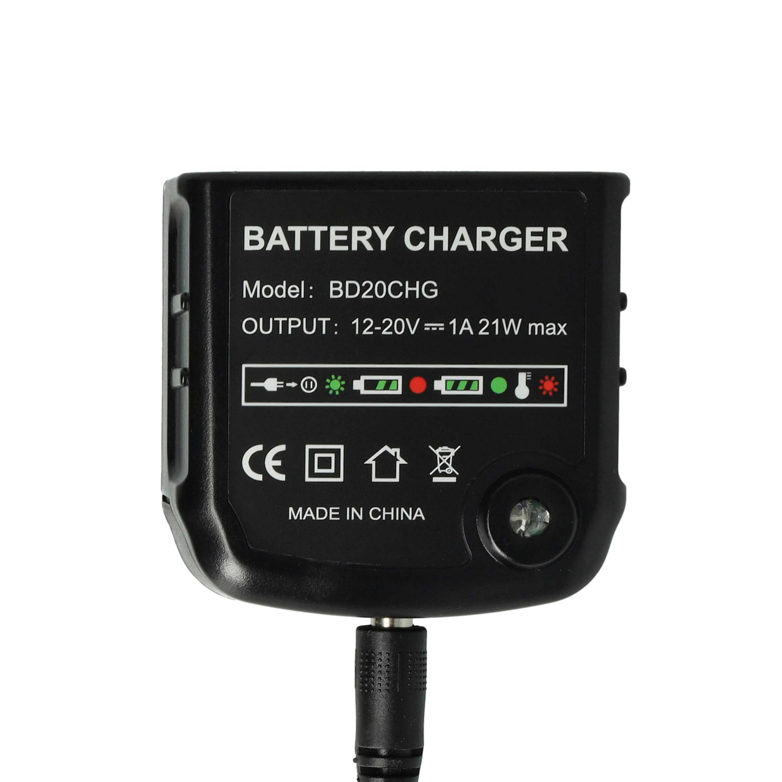 vhbw Caricabatterie Utensili 12-20V per Black & Decker Li-Ion