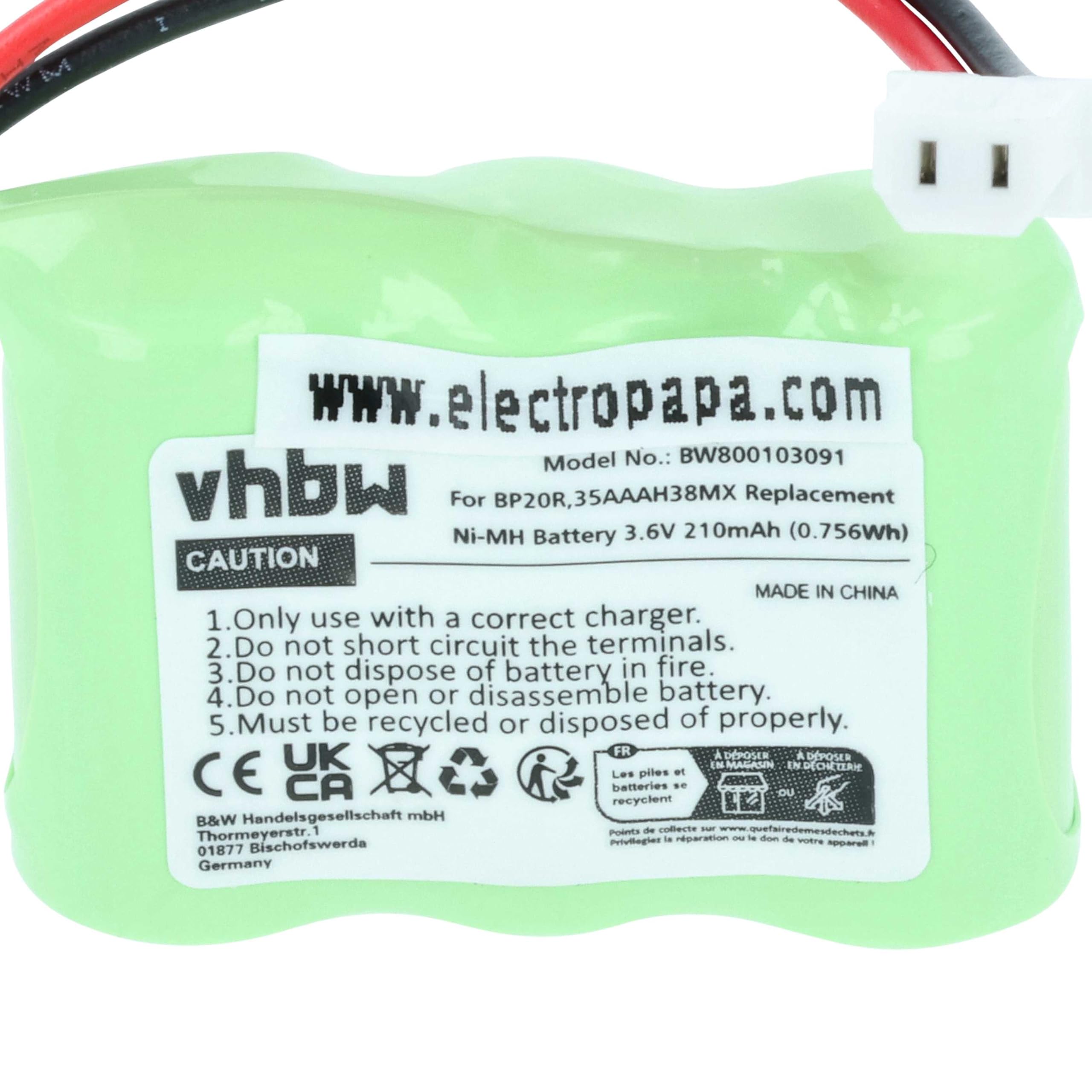 vhbw Batteria Collare Dogtra 3,6V 210mAh NiMH 1 Pezzo