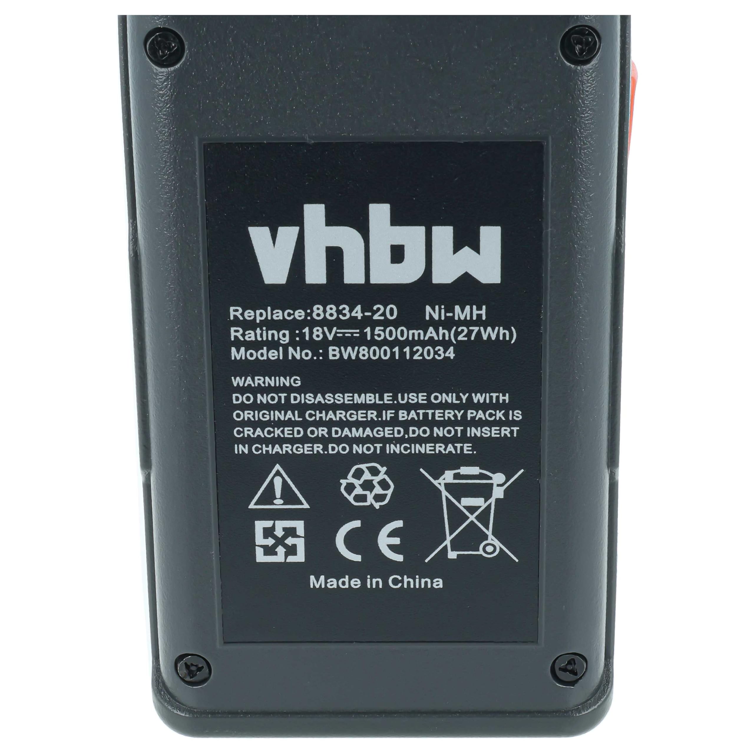 vhbw Batteria NiMH 18V 1,5Ah per Gardena SmallCut 300/23