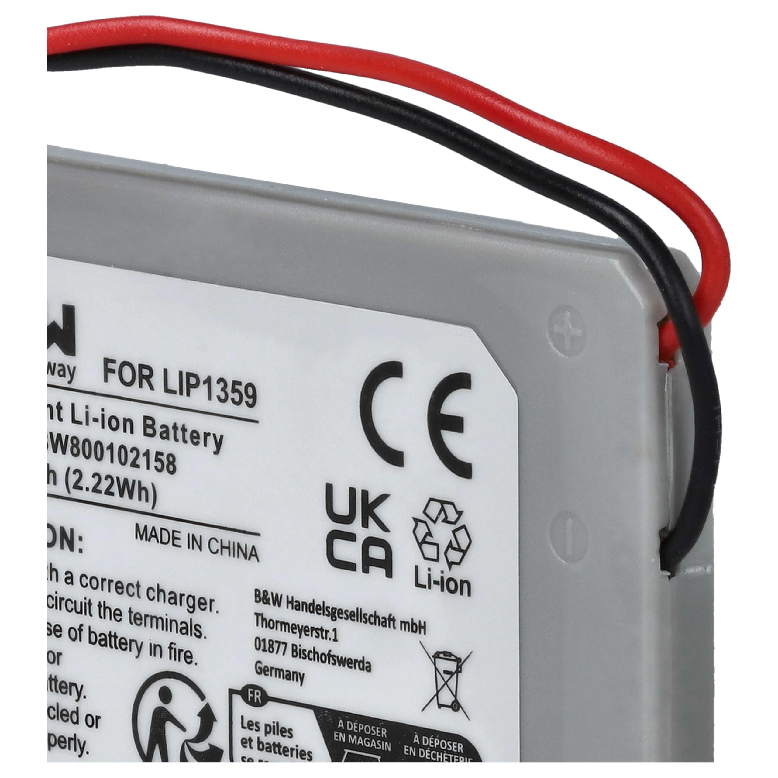 vhbw Batteria LIP1359 600mAh per PS3 DualShock 3 litio