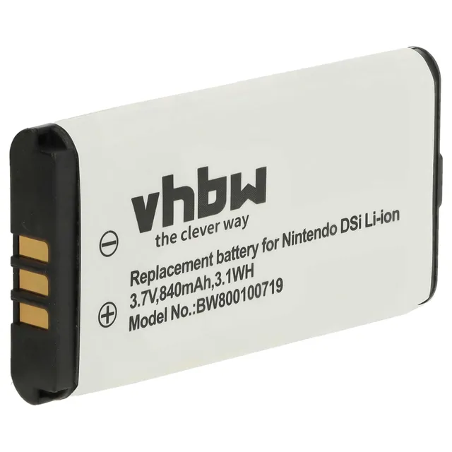 vhbw Batteria per Nintendo DSi 840mAh Li-Ion