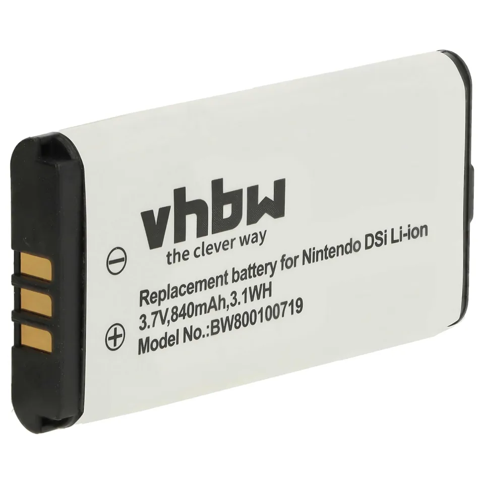 vhbw Batteria per Nintendo DSi 840mAh Li-Ion