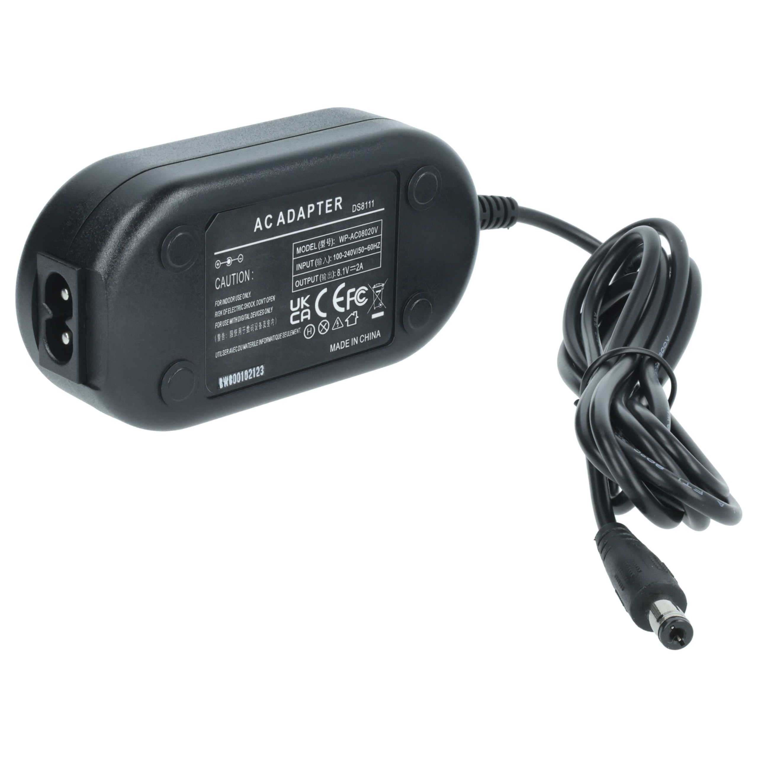 vhbw Alimentatore 2m + Accoppiatore DC per Canon EOS studio