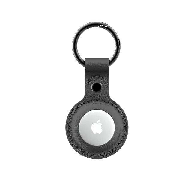 Cygnett Custodia AirTag in pelle nera antibatterica