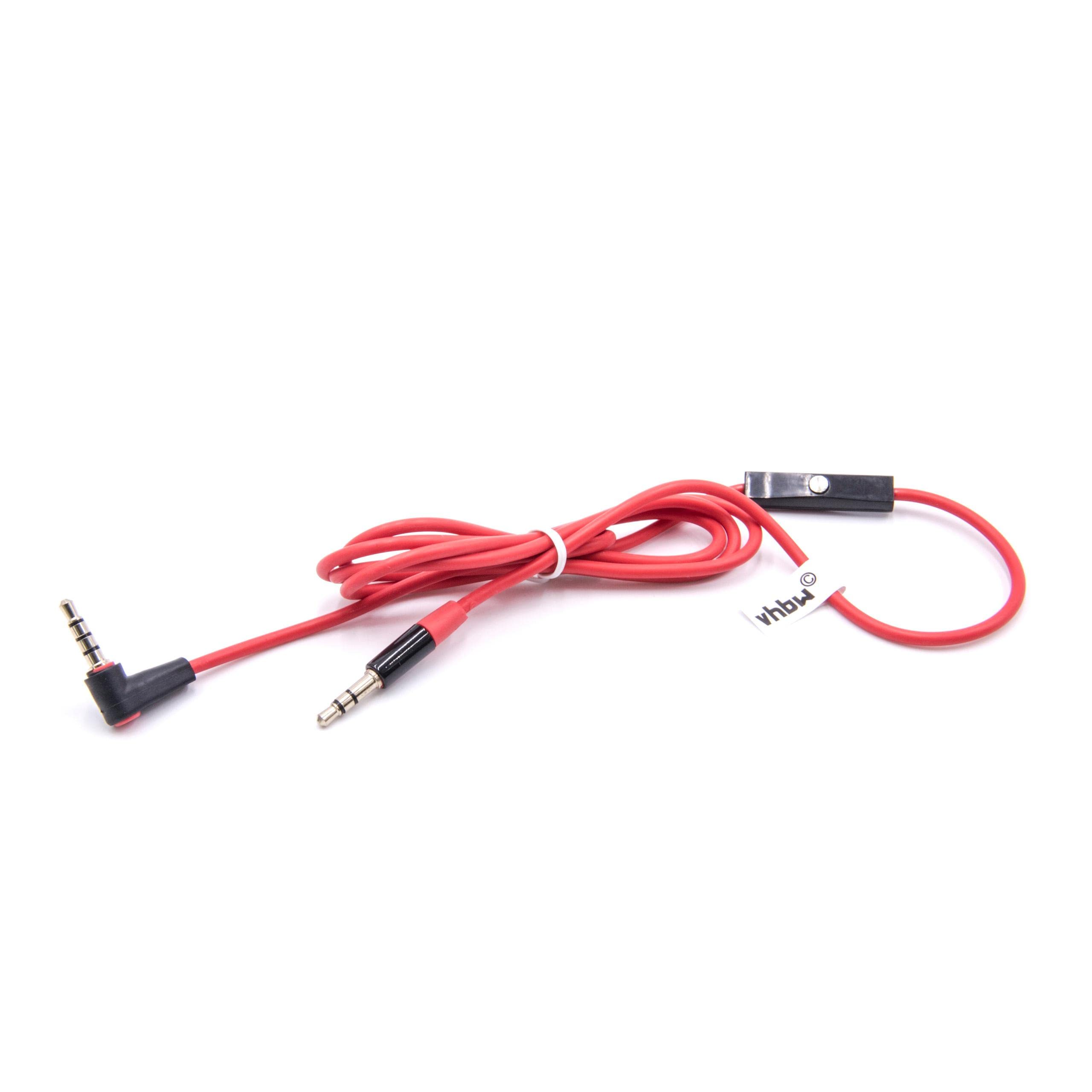vhbw RemoteTalk cavo audio cuffie Beats rosso-nero 1 m