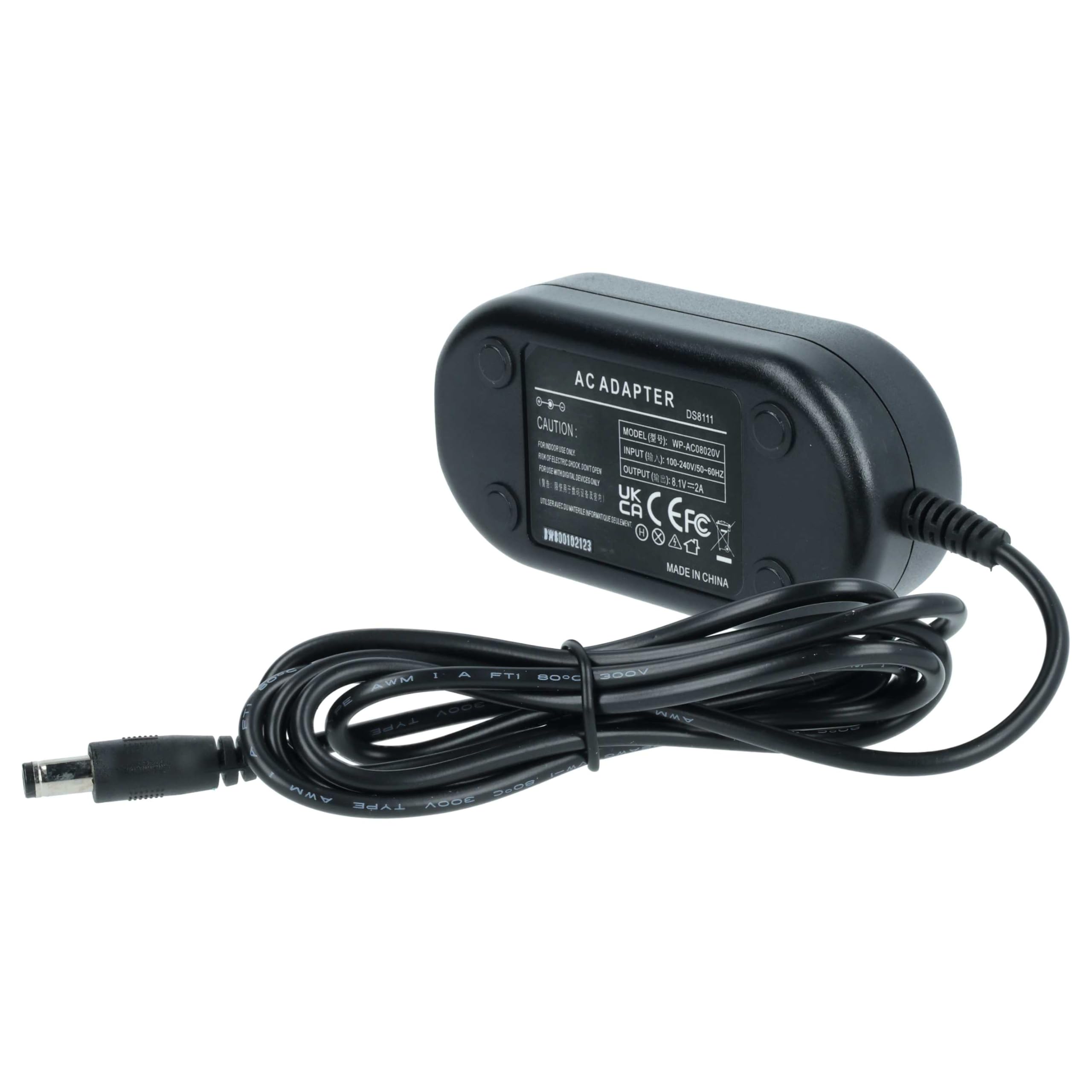 vhbw Alimentatore 2m + Accoppiatore DC per Canon EOS studio