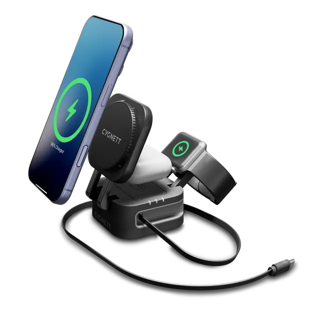 Cygnett MagStand Caricatore Wireless 3-in-1 Nero 15W