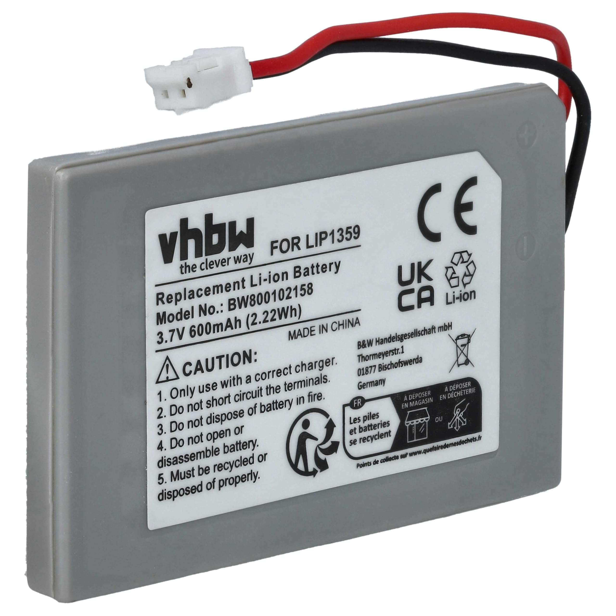 vhbw Batteria LIP1359 600mAh per PS3 DualShock 3 litio
