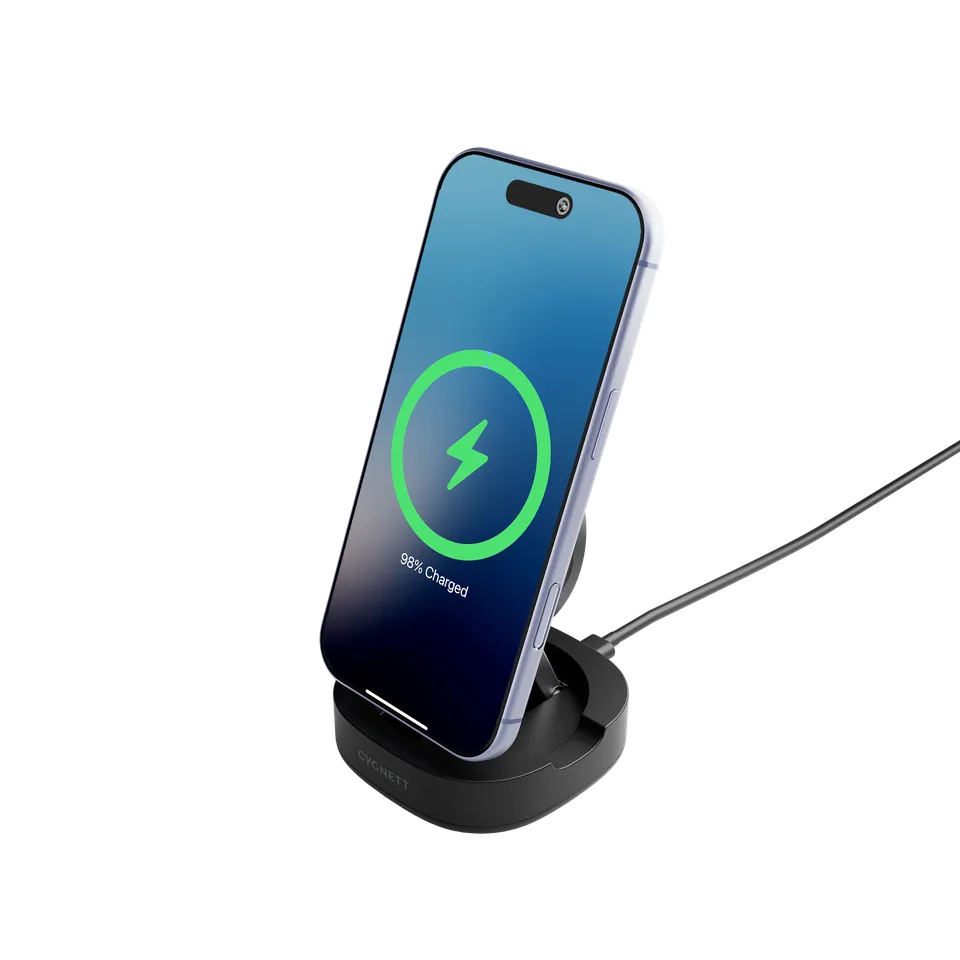 Cygnett ChargeBase Qi2 Caricatore Wireless Pieghevole 15W Nero