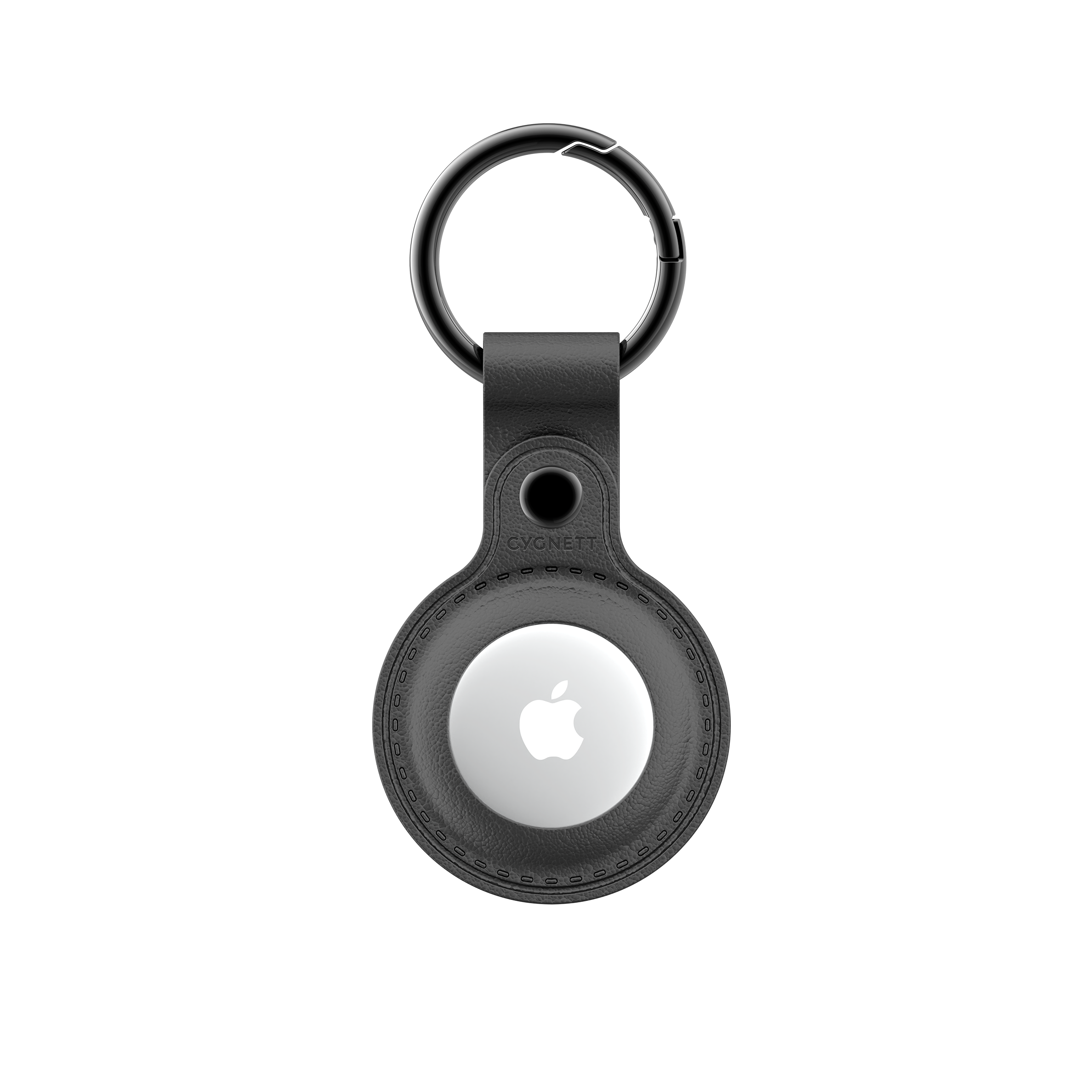 Cygnett Custodia AirTag in pelle nera antibatterica