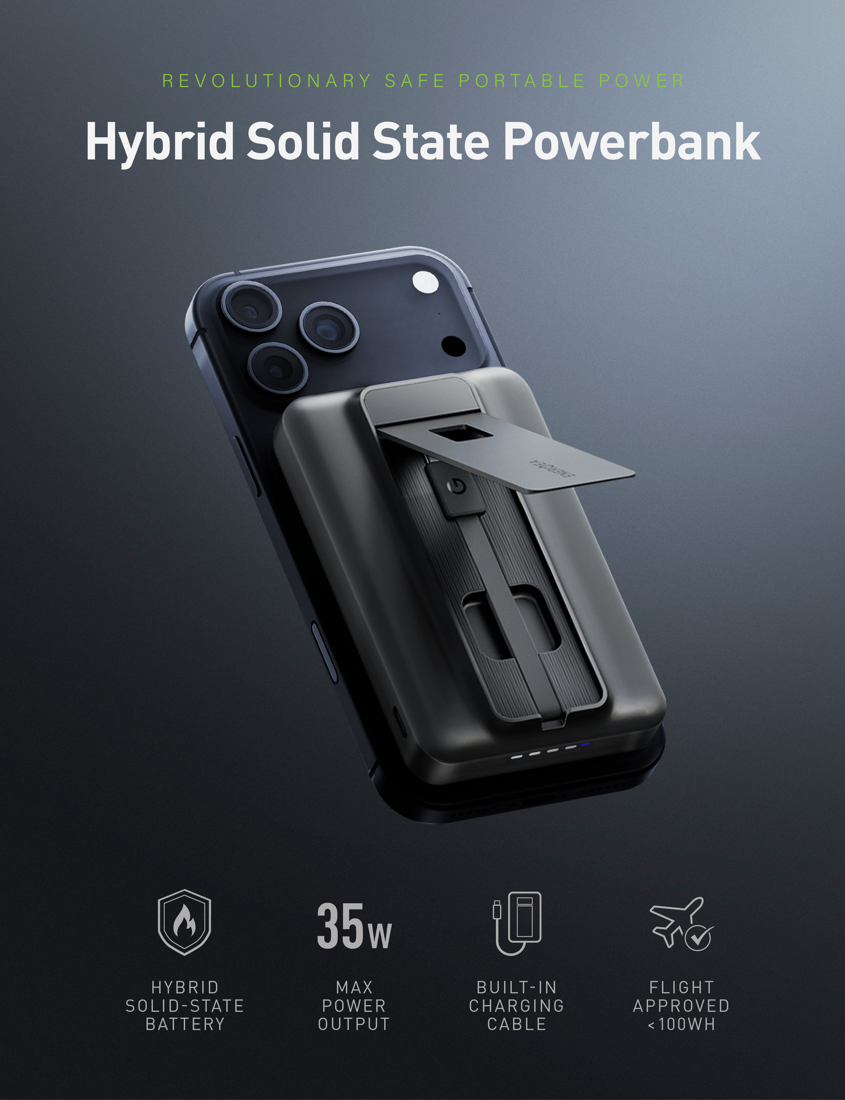 Energea MagPac Pro 35s power bank 10000mAh 35W Gunmetal