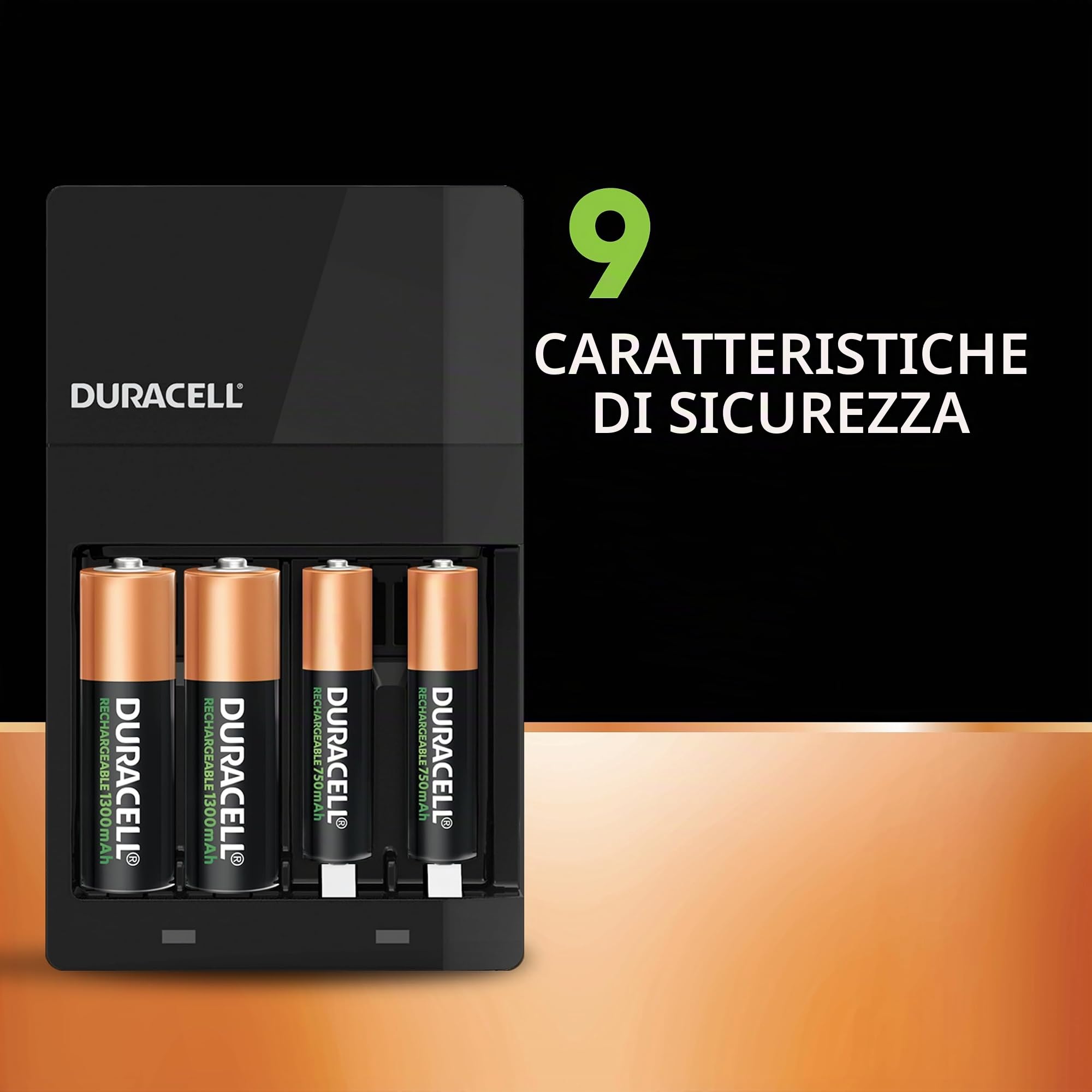 Duracell Hi-Speed caricabatterie con 2 AA + 2 AAA ricaricabili