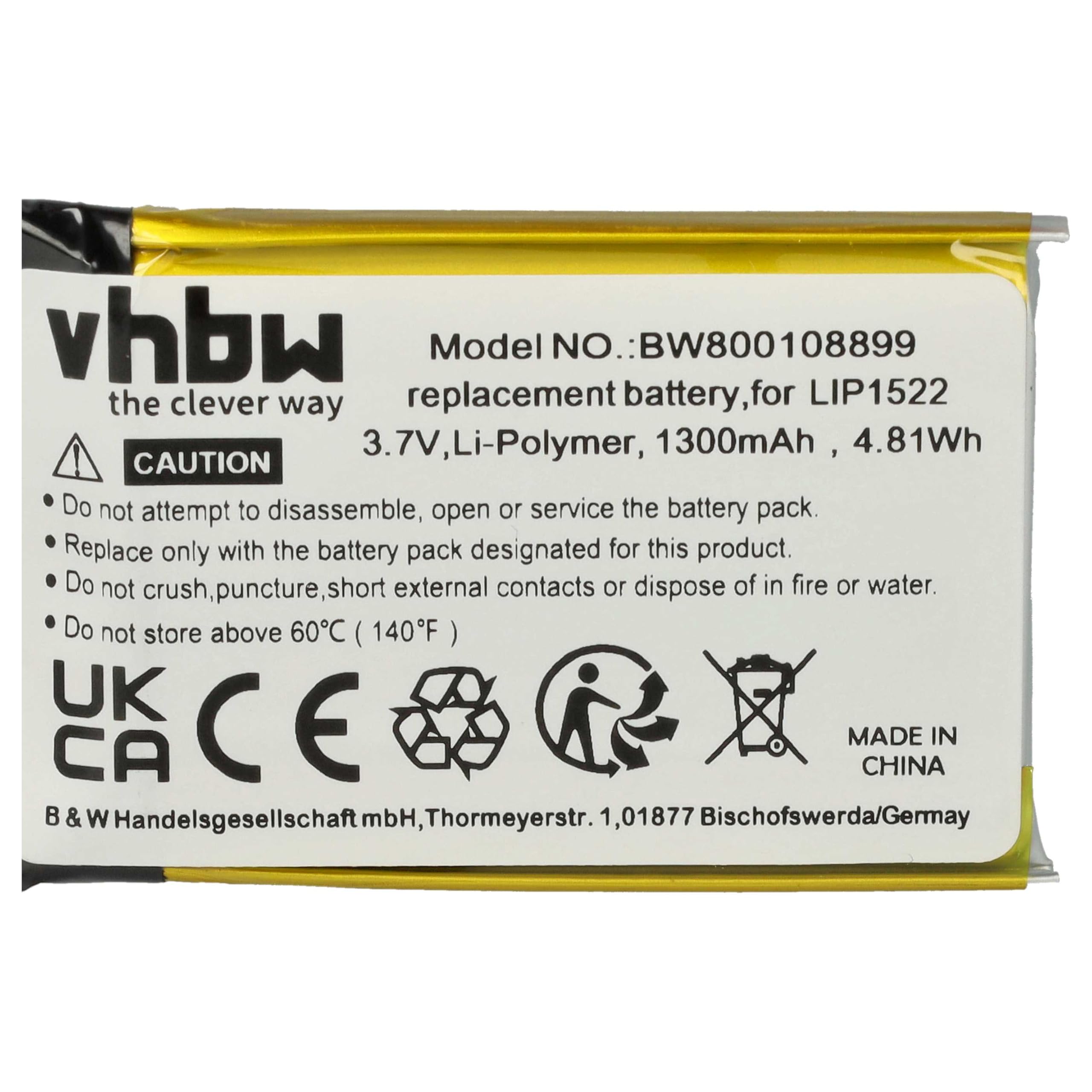 vhbw Batteria Controller PS4 Dualshock CUH-ZCT1 1300mAh