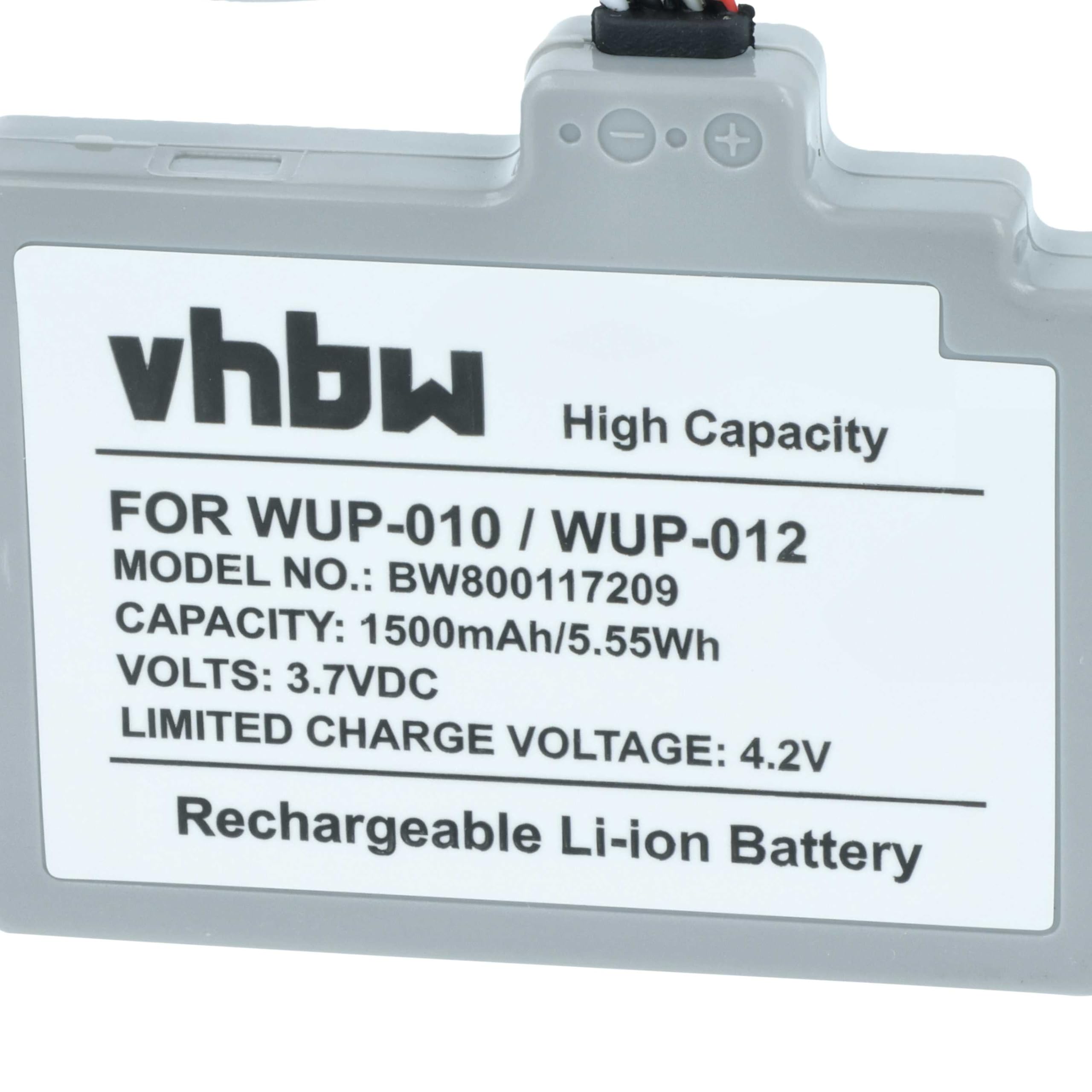 vhbw Batteria WUP-010 per Wii U Gamepad 1500mAh Li-Poly