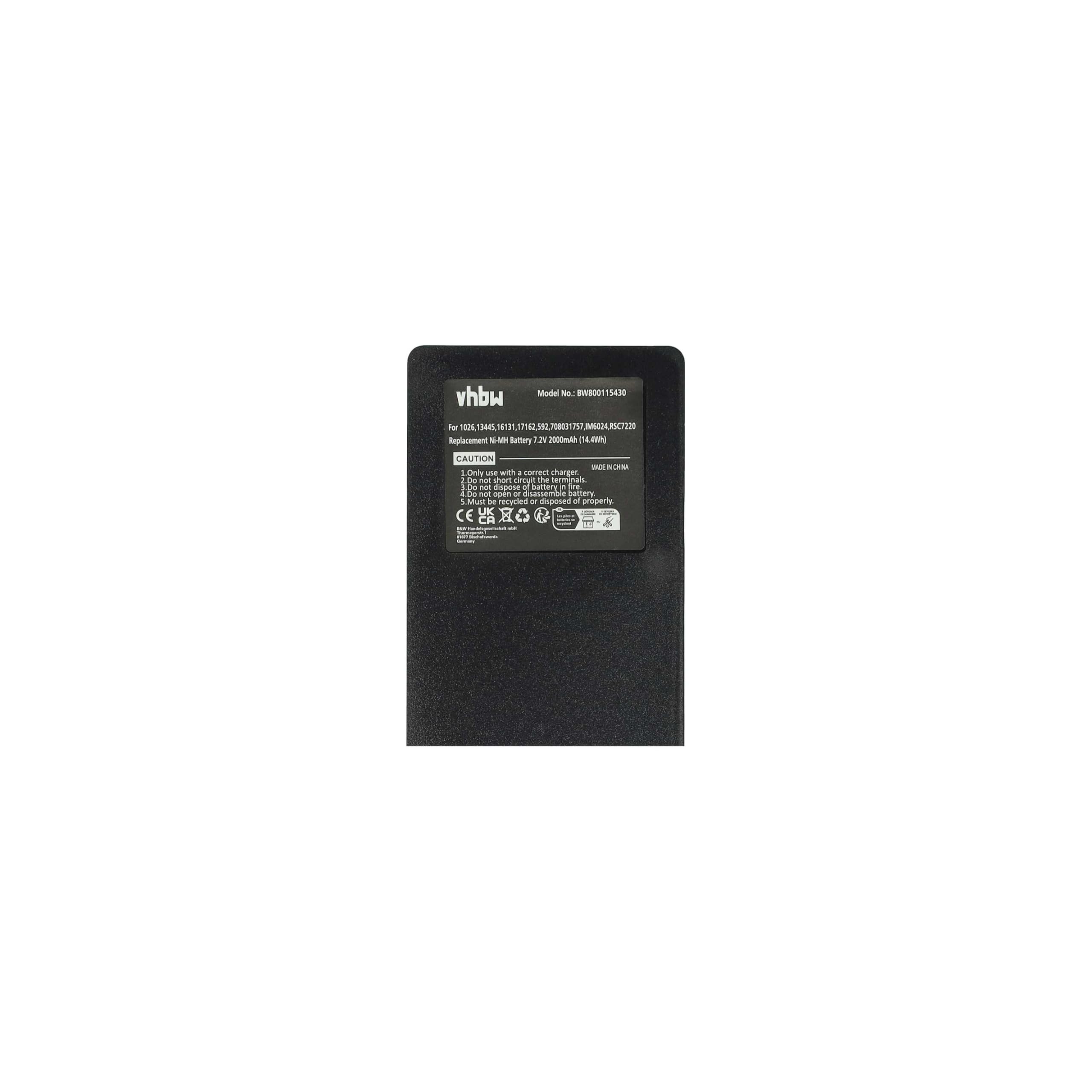 vhbw 2x Batteria telecomando Scanreco BS590 NiMH 2000mAh