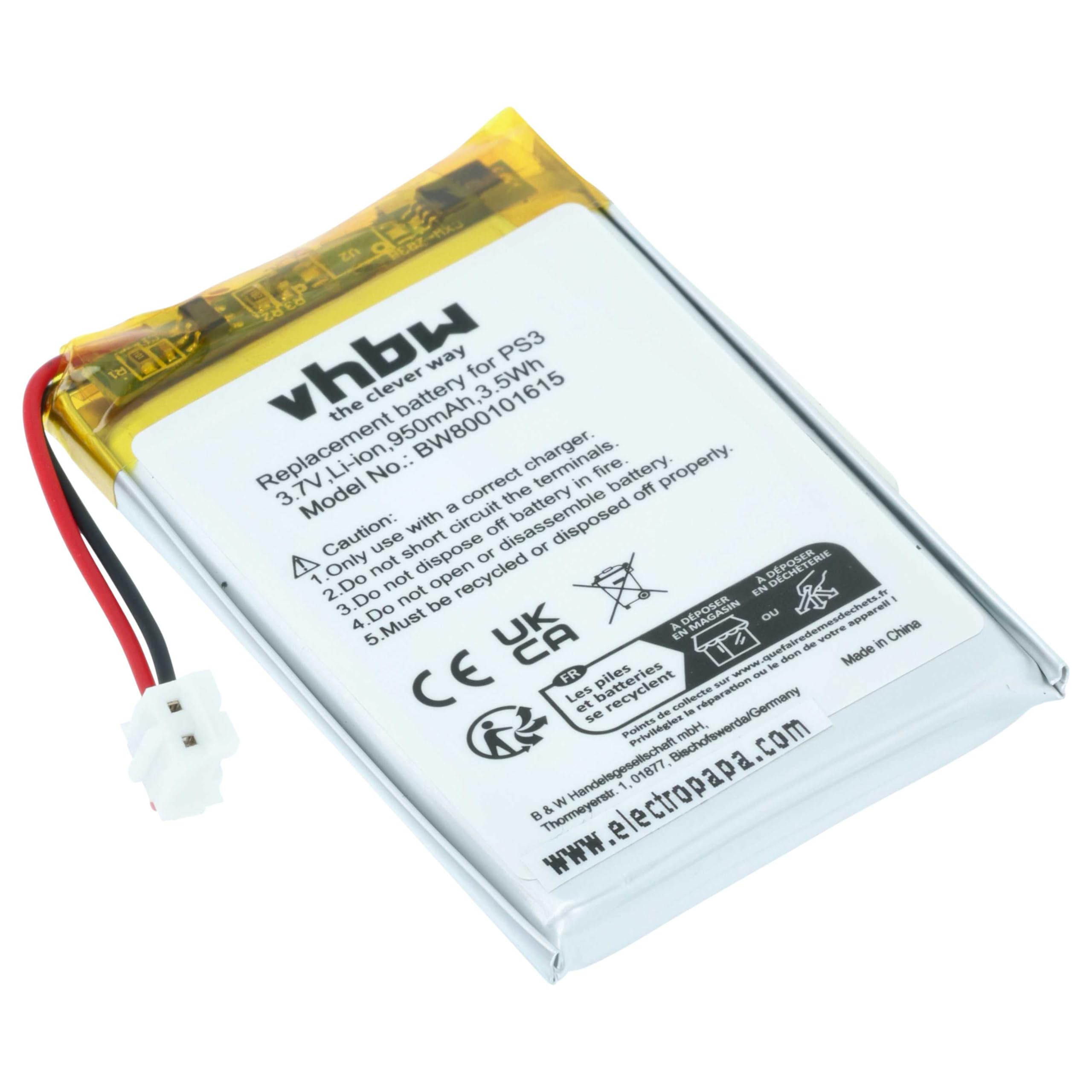 vhbw Batteria LIP1359 controller PS3 950mAh Li-Ion