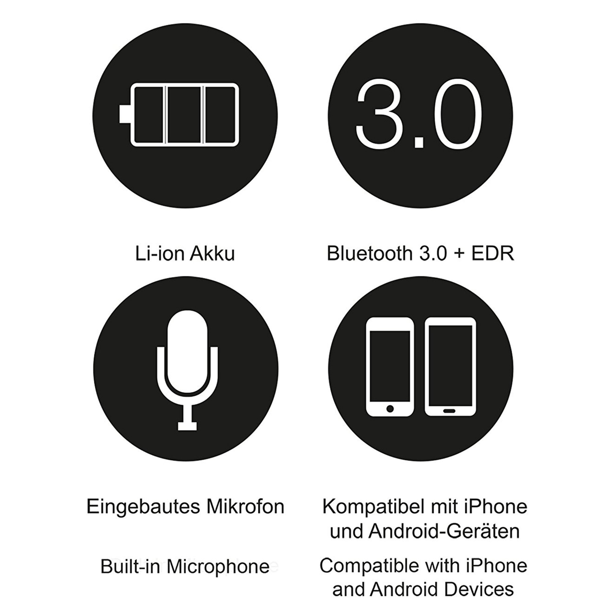 Leicke Beanie berretto cuffie bluetooth nero con microfono