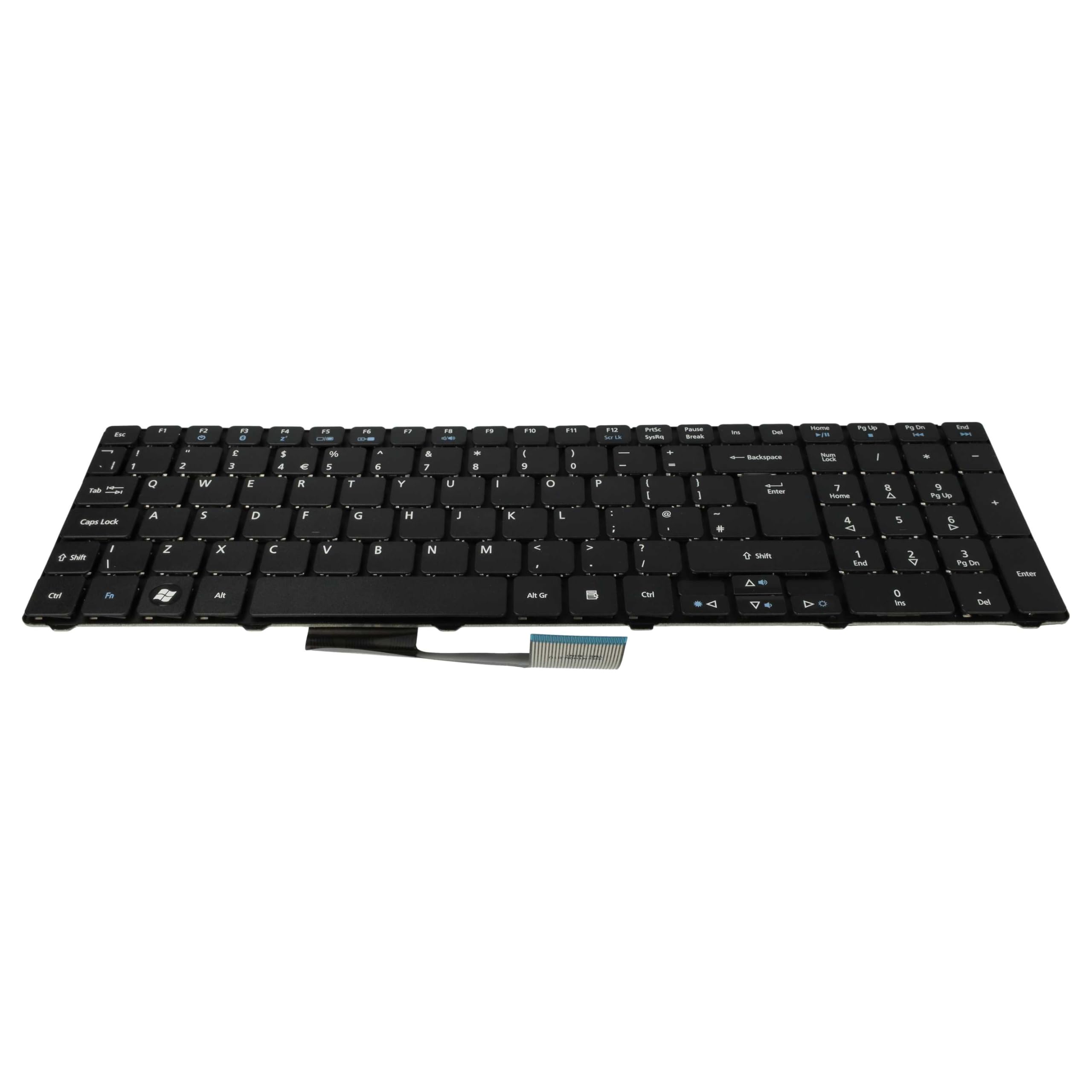 vhbw Tastiera QWERTY per Acer Aspire Nera con Tastierino